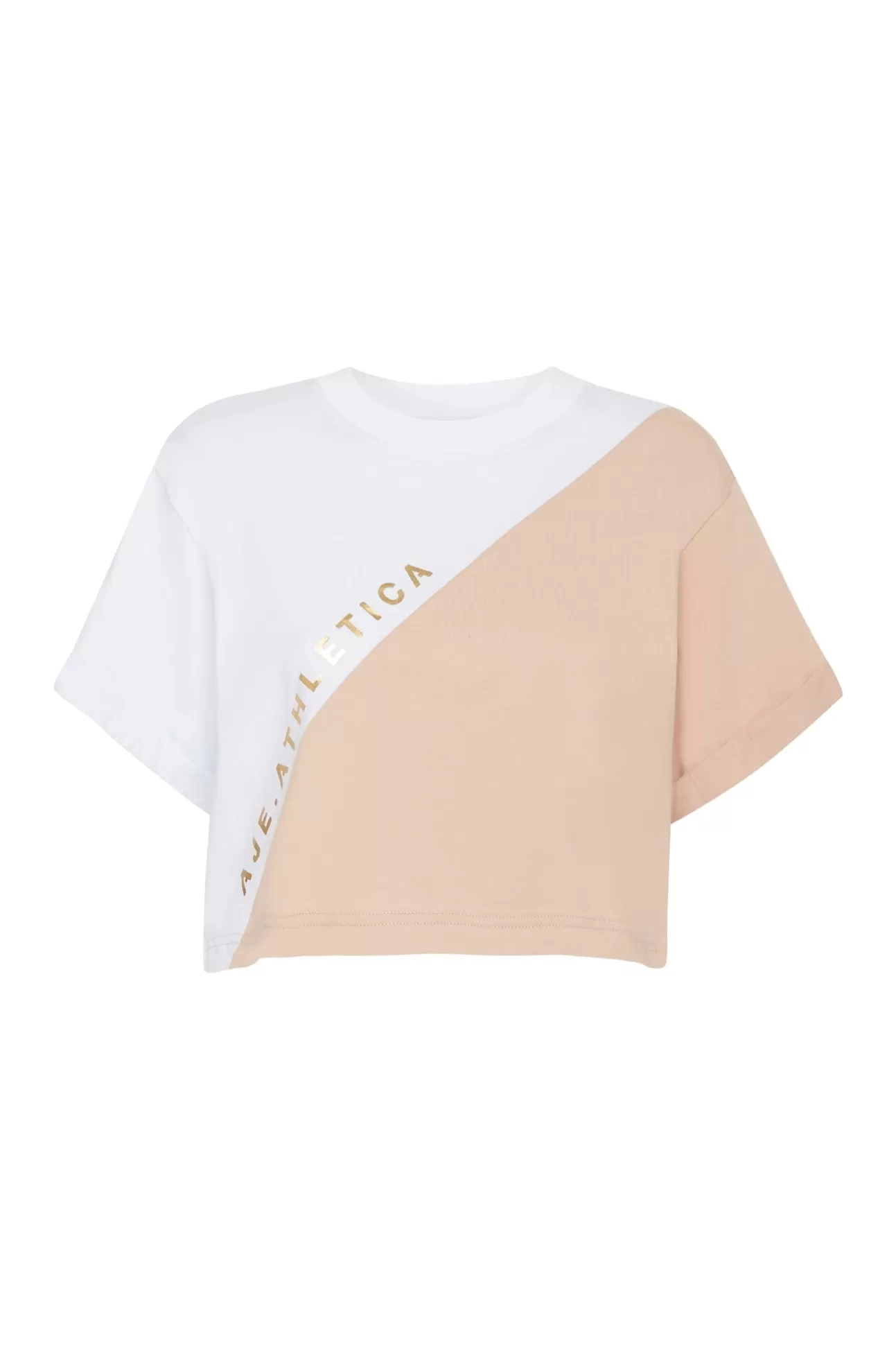 Aje ATHLETICA Cropped Signature Logo T-Shirt 105 White/Sand Online