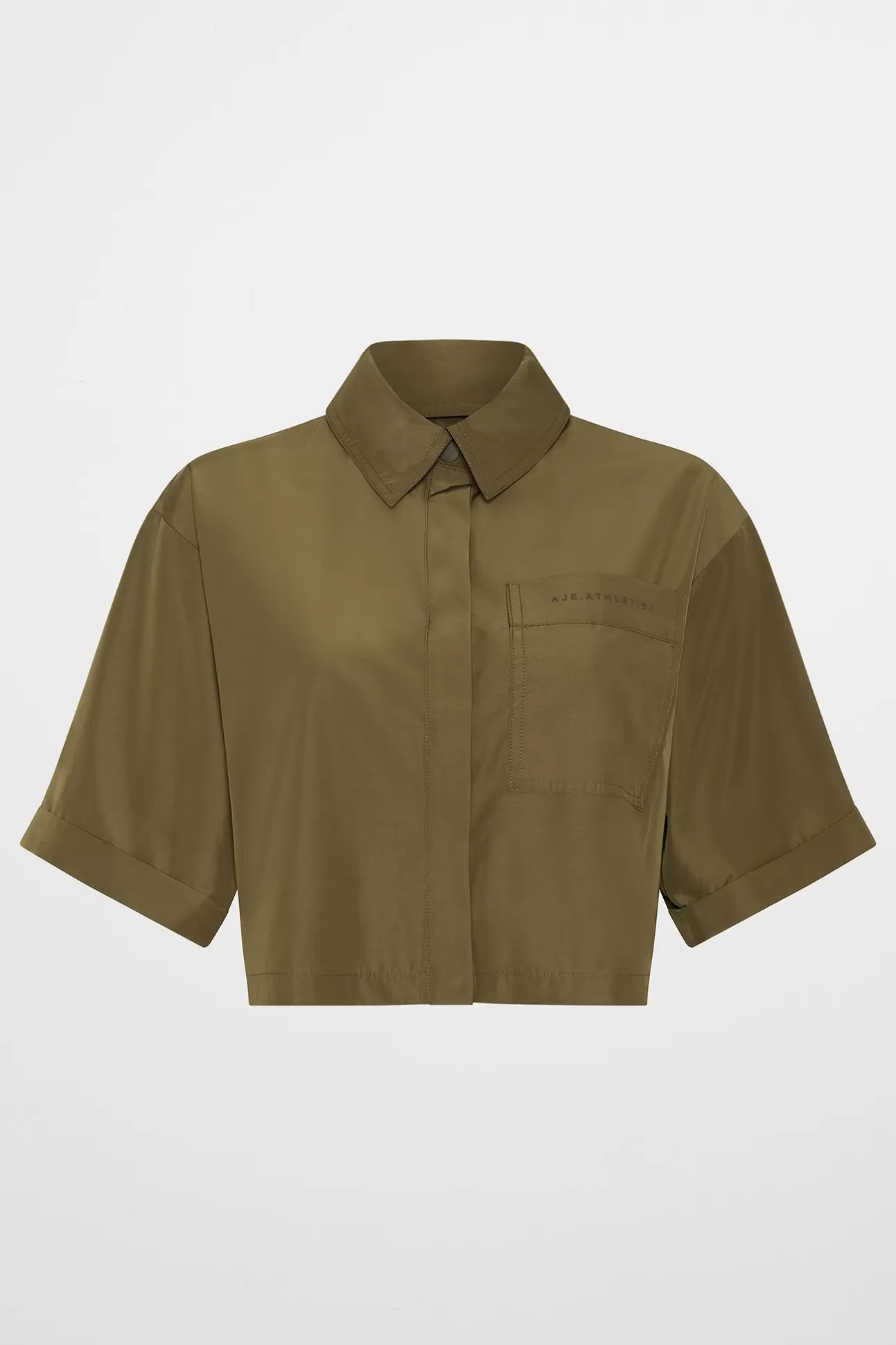 Aje ATHLETICA Cropped Spray Shirt 441 Deep Khaki Sale