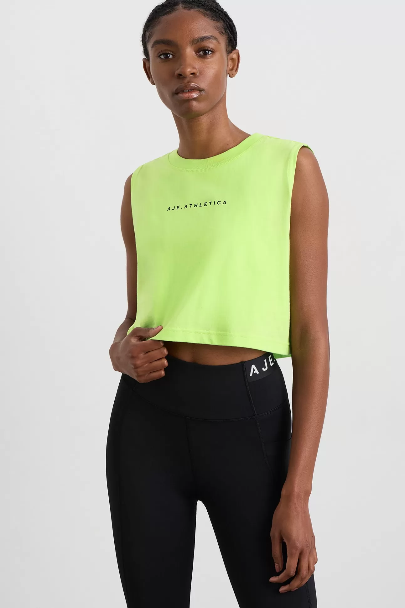 Aje ATHLETICA Cropped Tank 106 Lime Green Discount