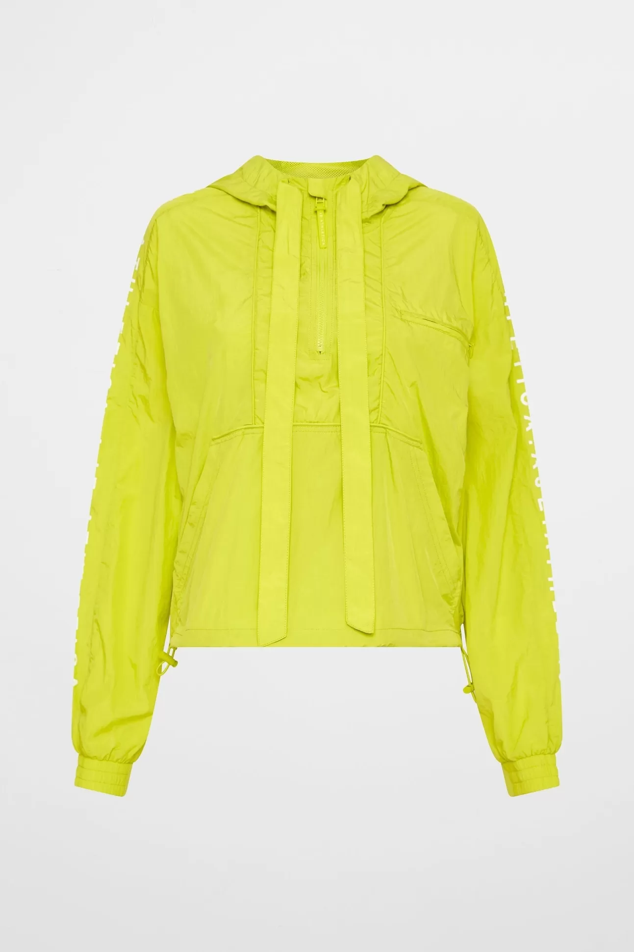 Aje ATHLETICA Cropped Windbreaker Jacket 702 Citrus Yellow/Wht Sale