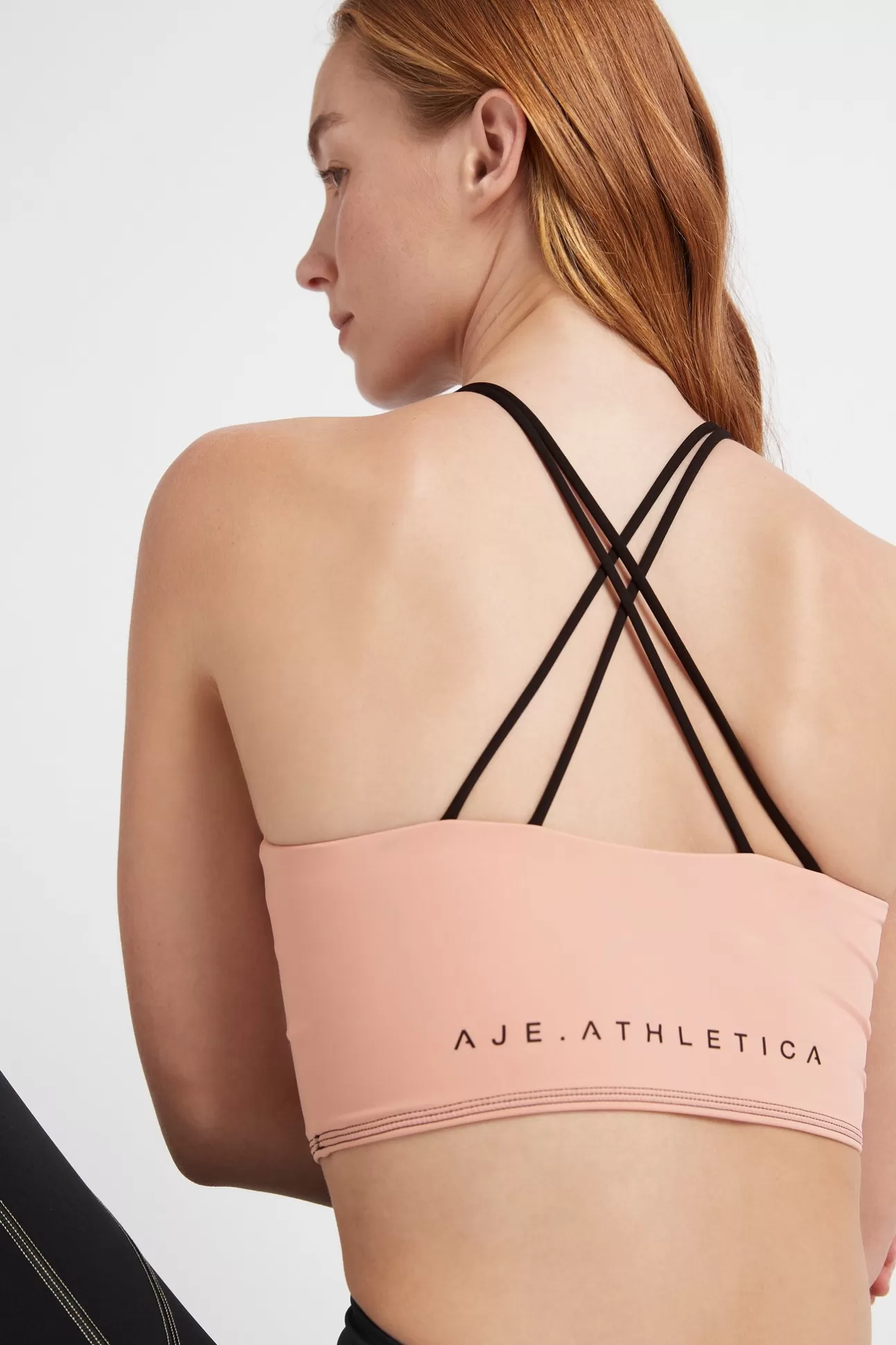 Aje ATHLETICA Cross Back Crop Top 301 Sunset Pink Outlet