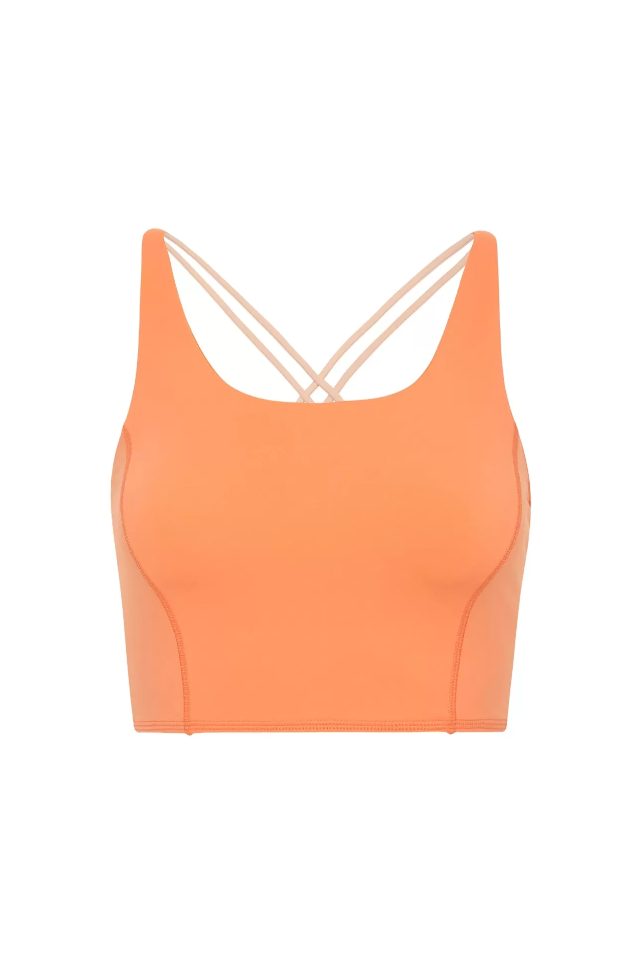 Aje ATHLETICA Cross Back Crop Top 312 Tangerine Orange New