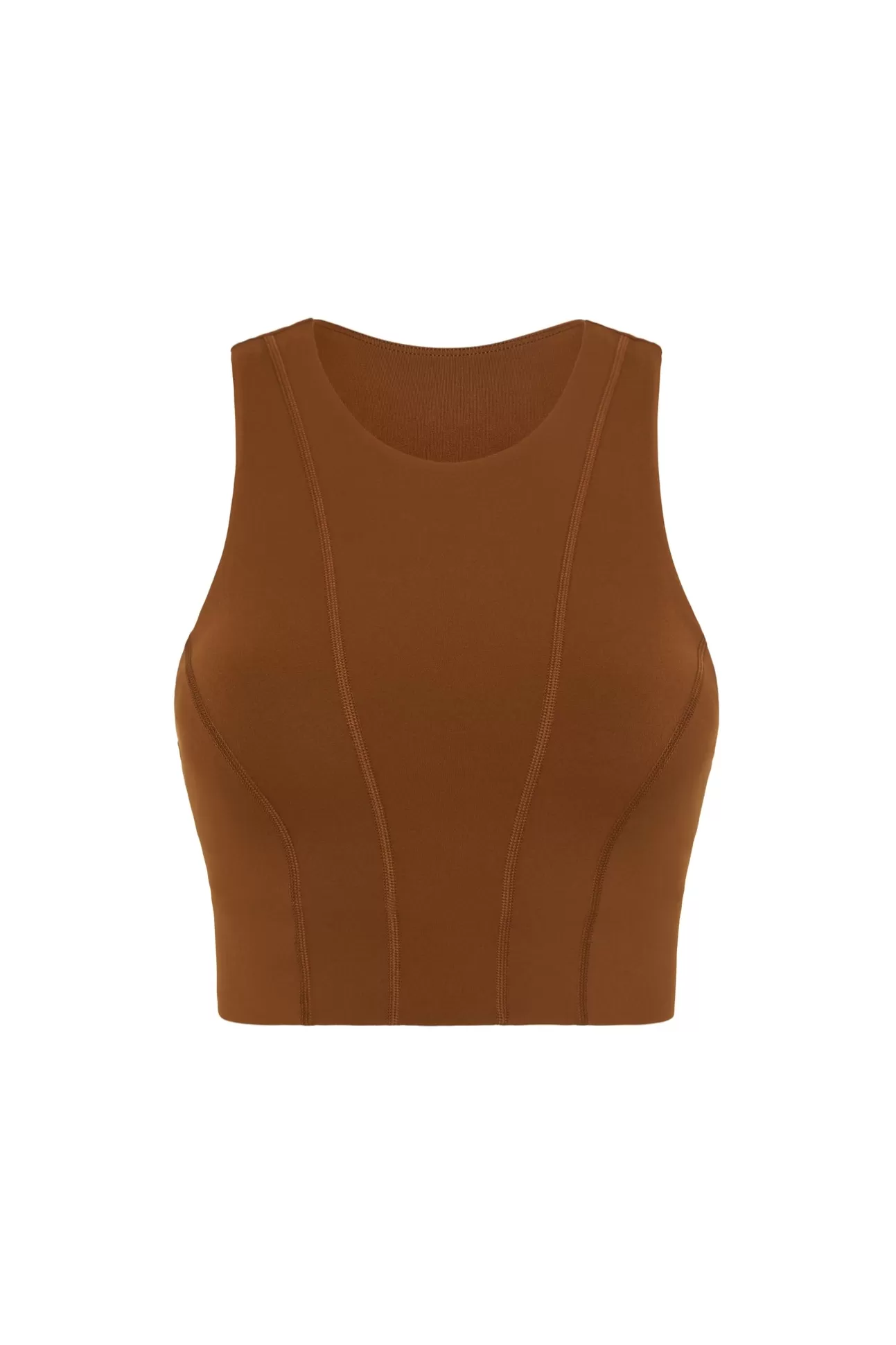 Aje ATHLETICA Cross Back Crop Top 316 Coffee/Gold Store