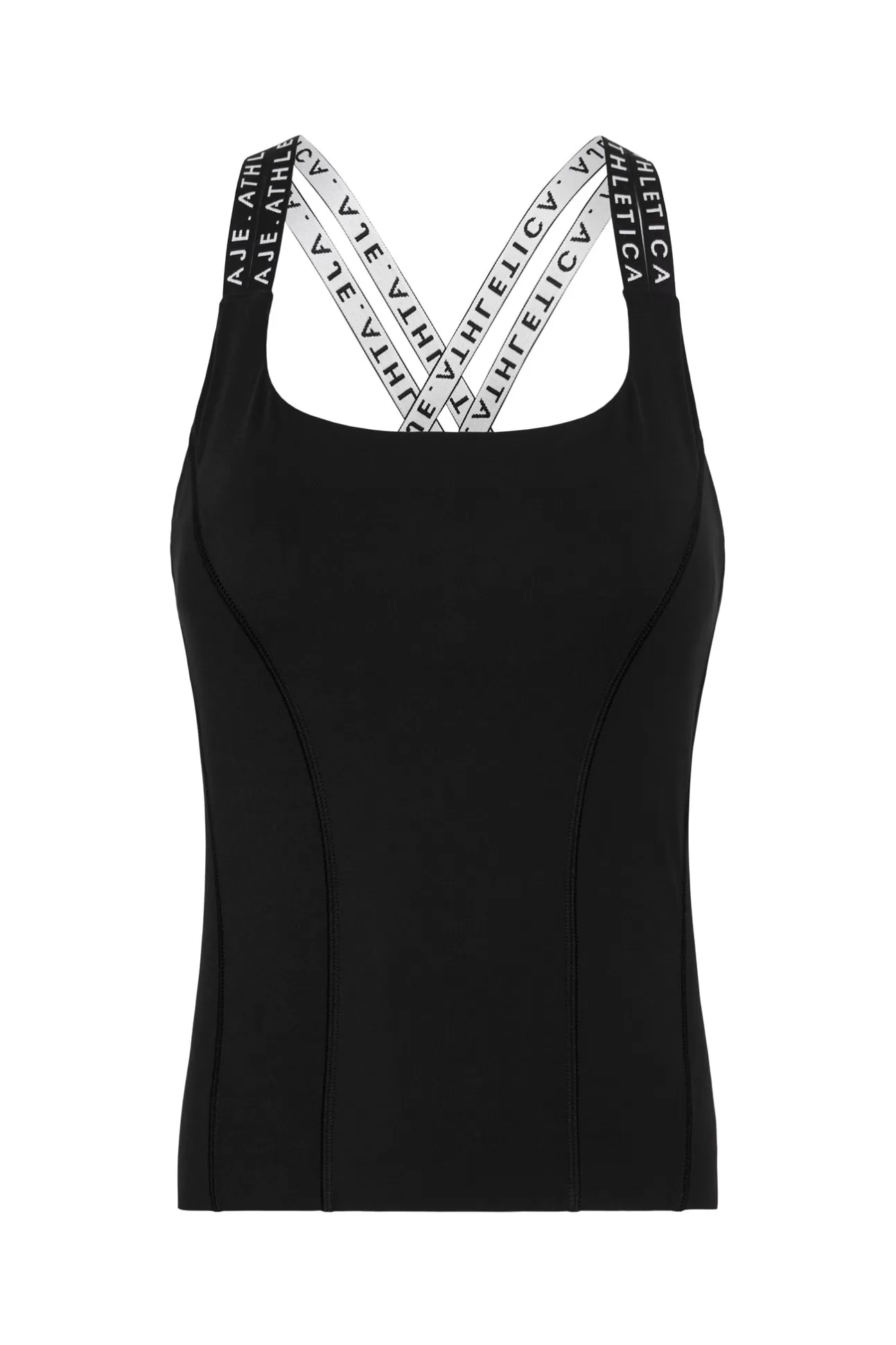 Aje ATHLETICA Cross Back Logotape Tank 123 Black/White Discount