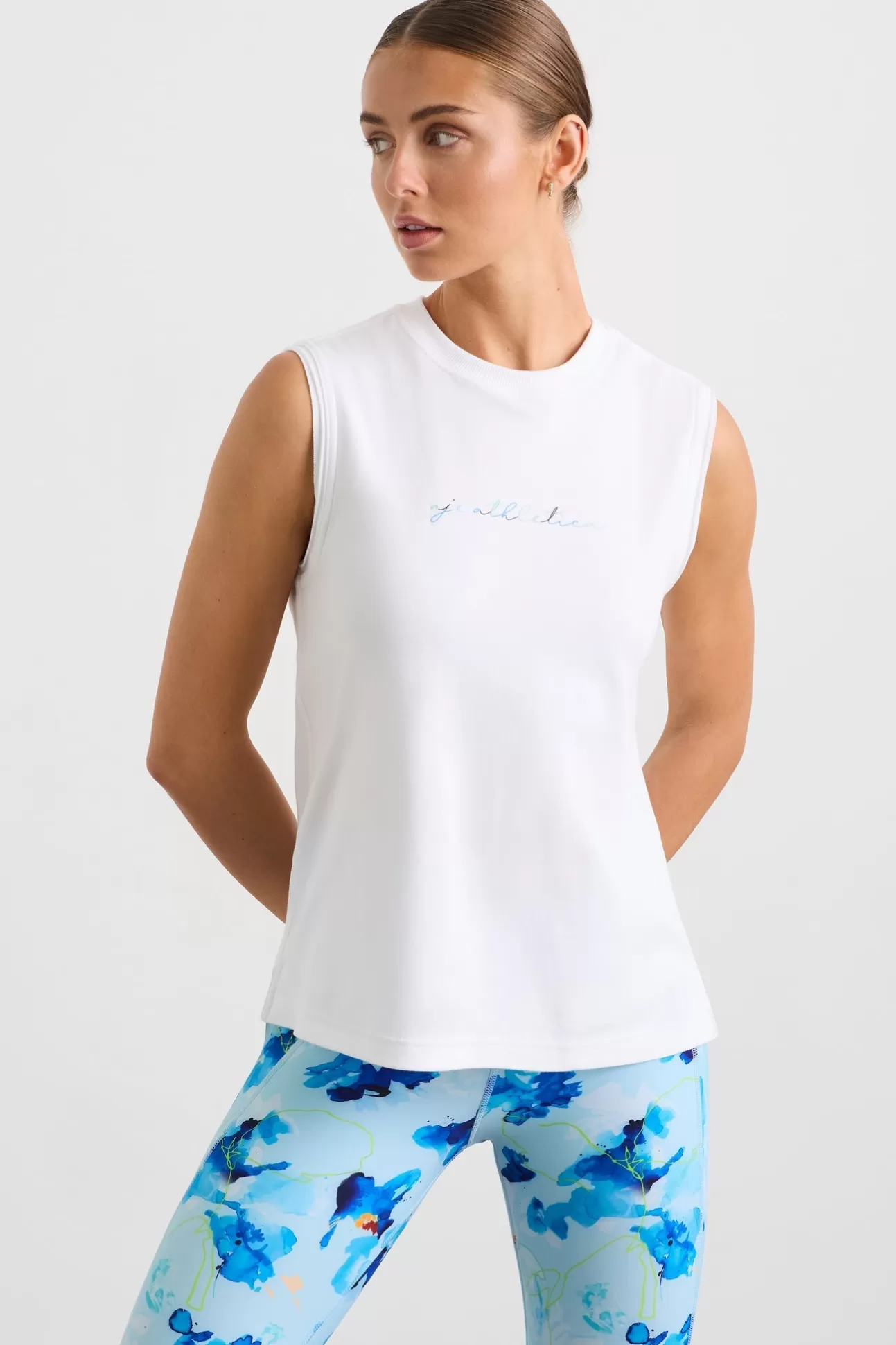 Aje ATHLETICA Cursive Logo Tank 101 White/Multi Discount