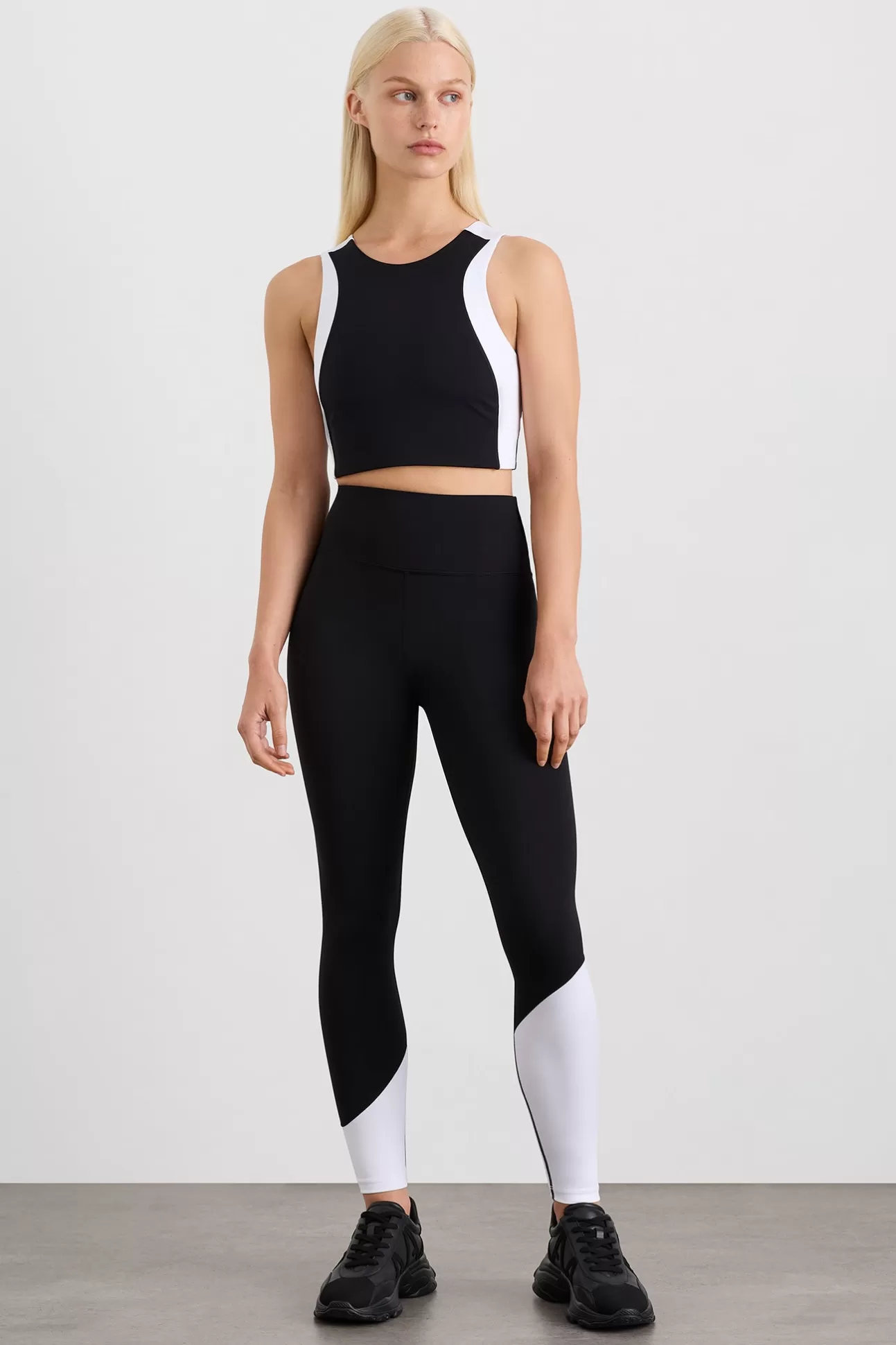 Aje ATHLETICA Curved Panel Full Length Legging 226 White/Black Best