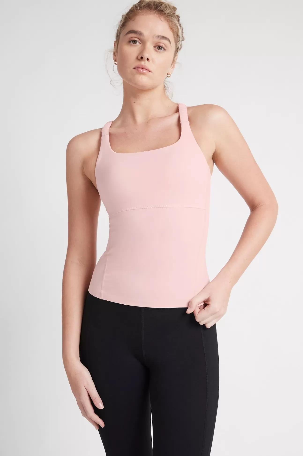 Aje ATHLETICA Cut Out Cross Back Tank Top 125 Rose Quartz/Rose Pink Flash Sale