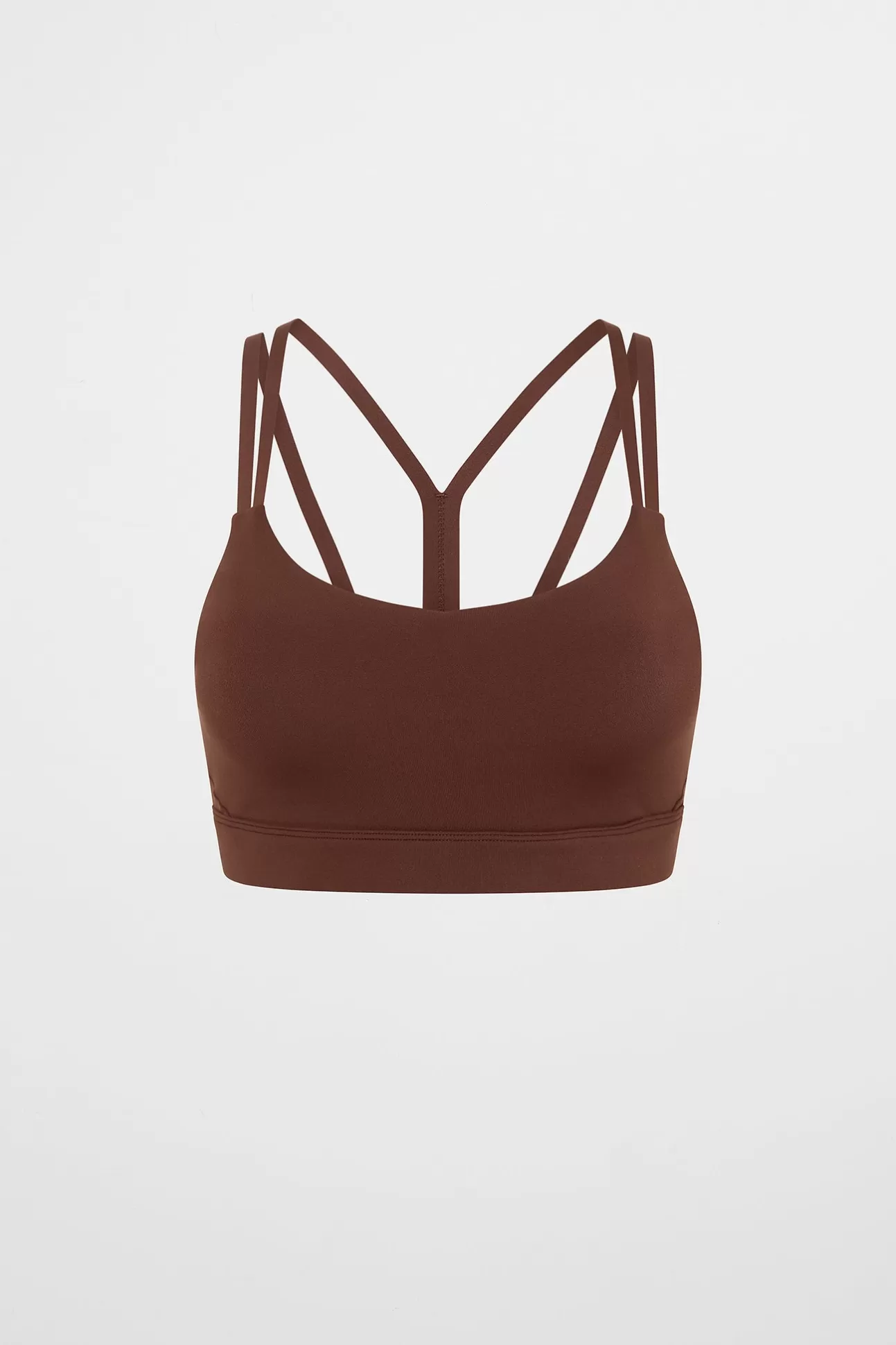 Aje ATHLETICA Double Strap Sports Bra 323 Dark Chocolate Brown Store