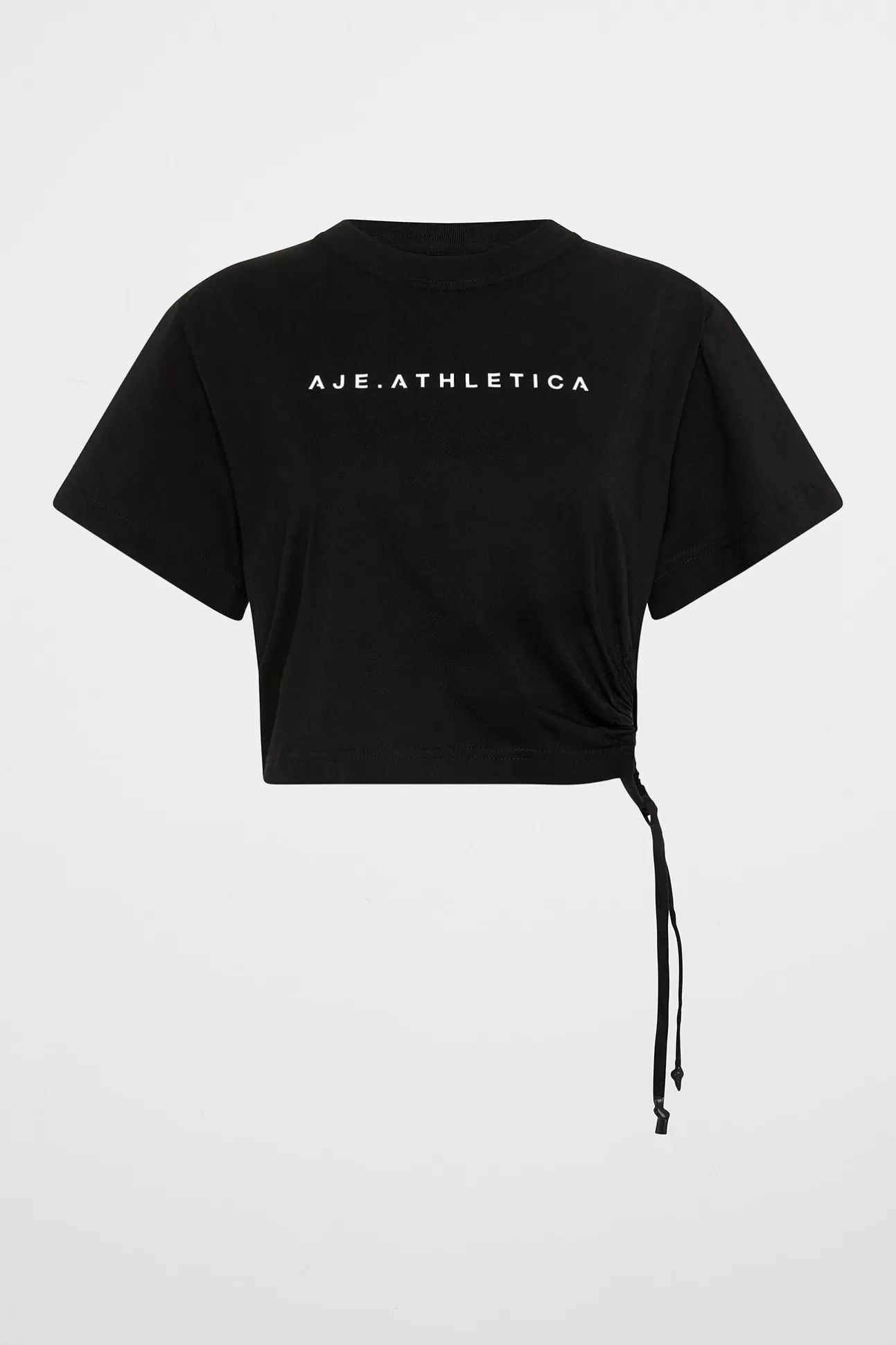 Aje ATHLETICA Drawcord Cut Out Crop 161 Black New