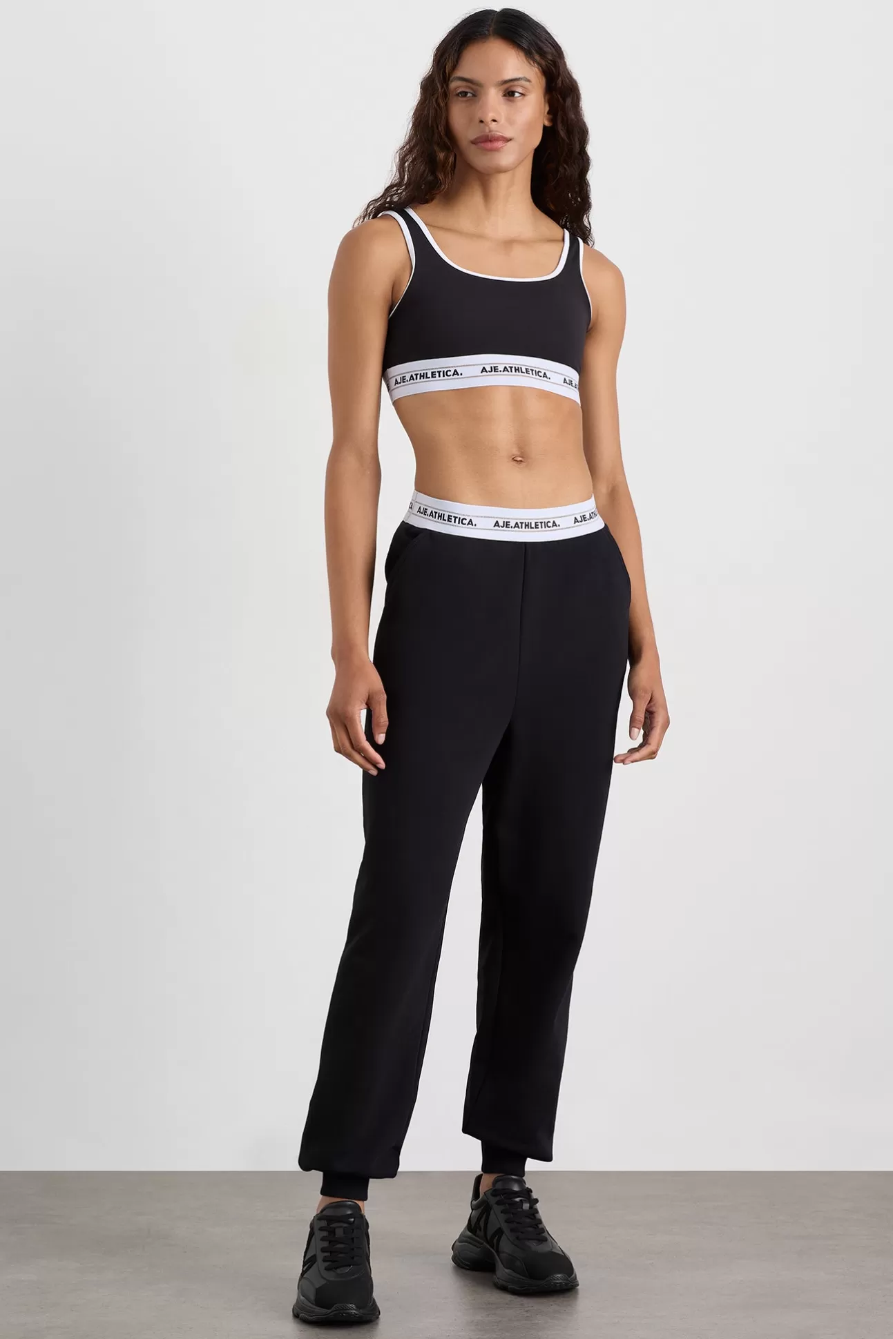 Aje ATHLETICA Elastic Logo Trackpants 502 Black Discount