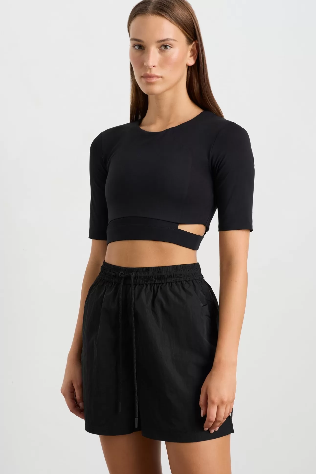 Aje ATHLETICA Elasticated Cut Out Tee 195 Black Hot