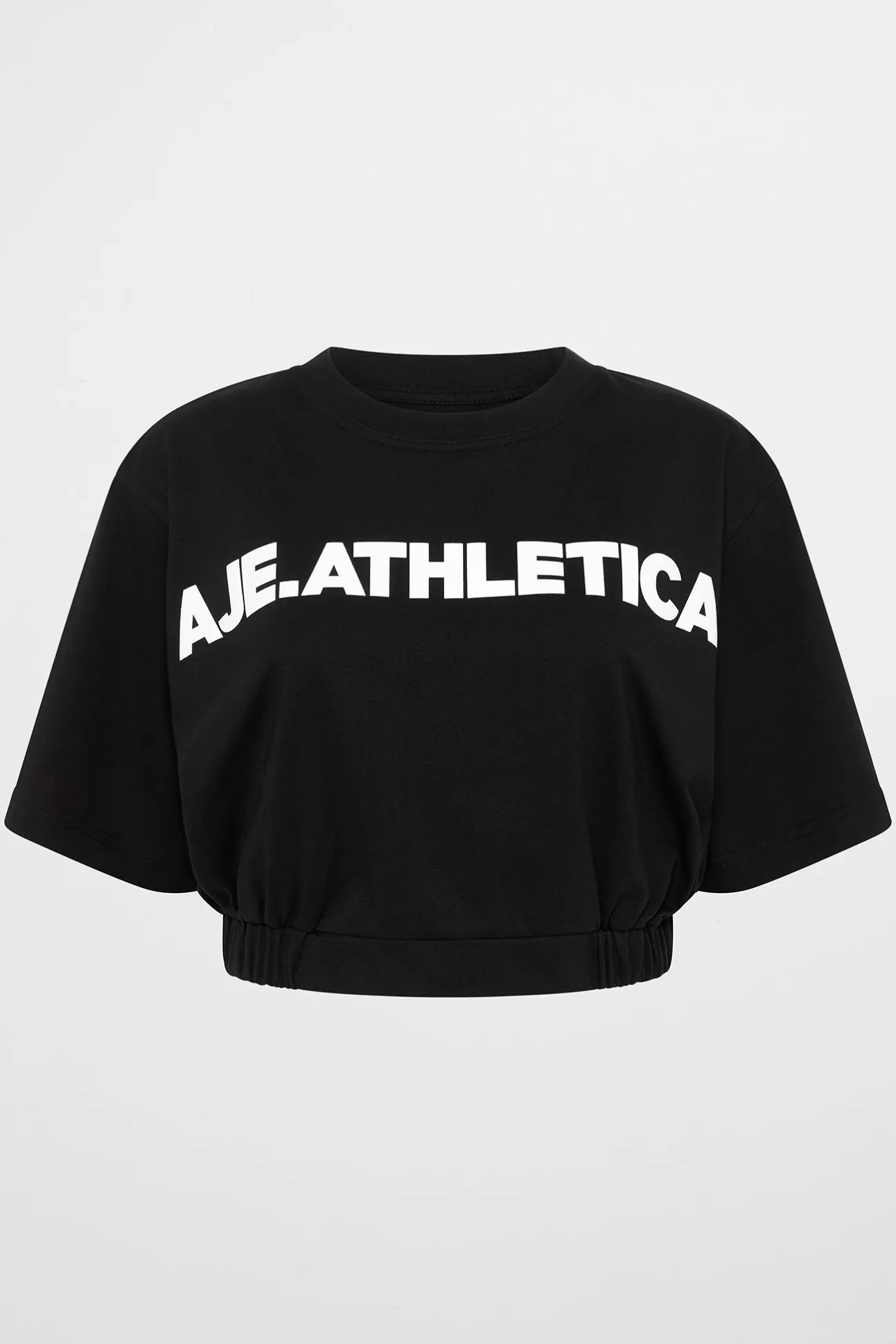 Aje ATHLETICA Elasticated Logo Crop Tee 105 Black Best