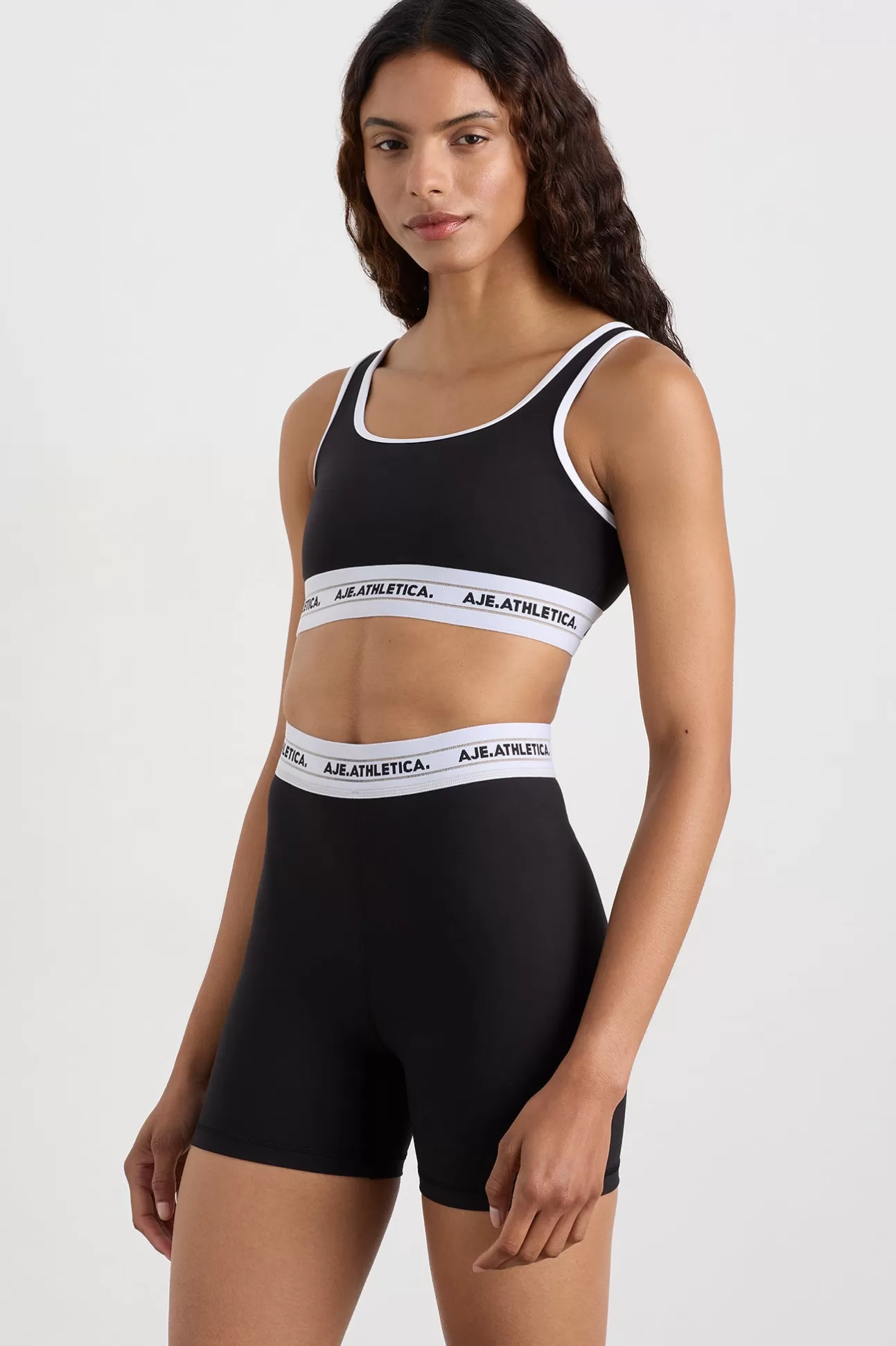 Aje ATHLETICA Elasticated Sports Bra 337 Black Fashion