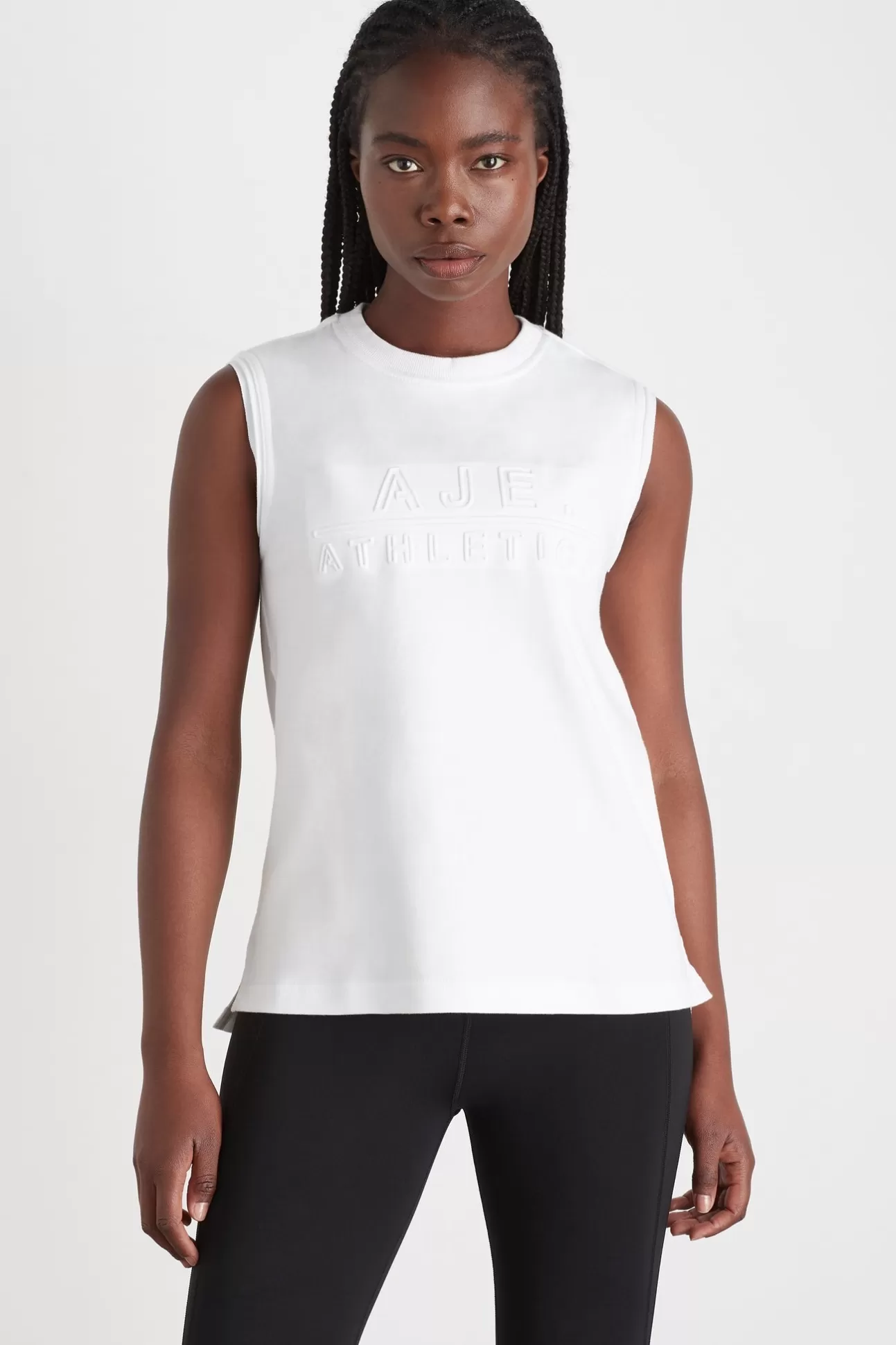 Aje ATHLETICA Embossed Classic Logo Tank 101 White Fashion