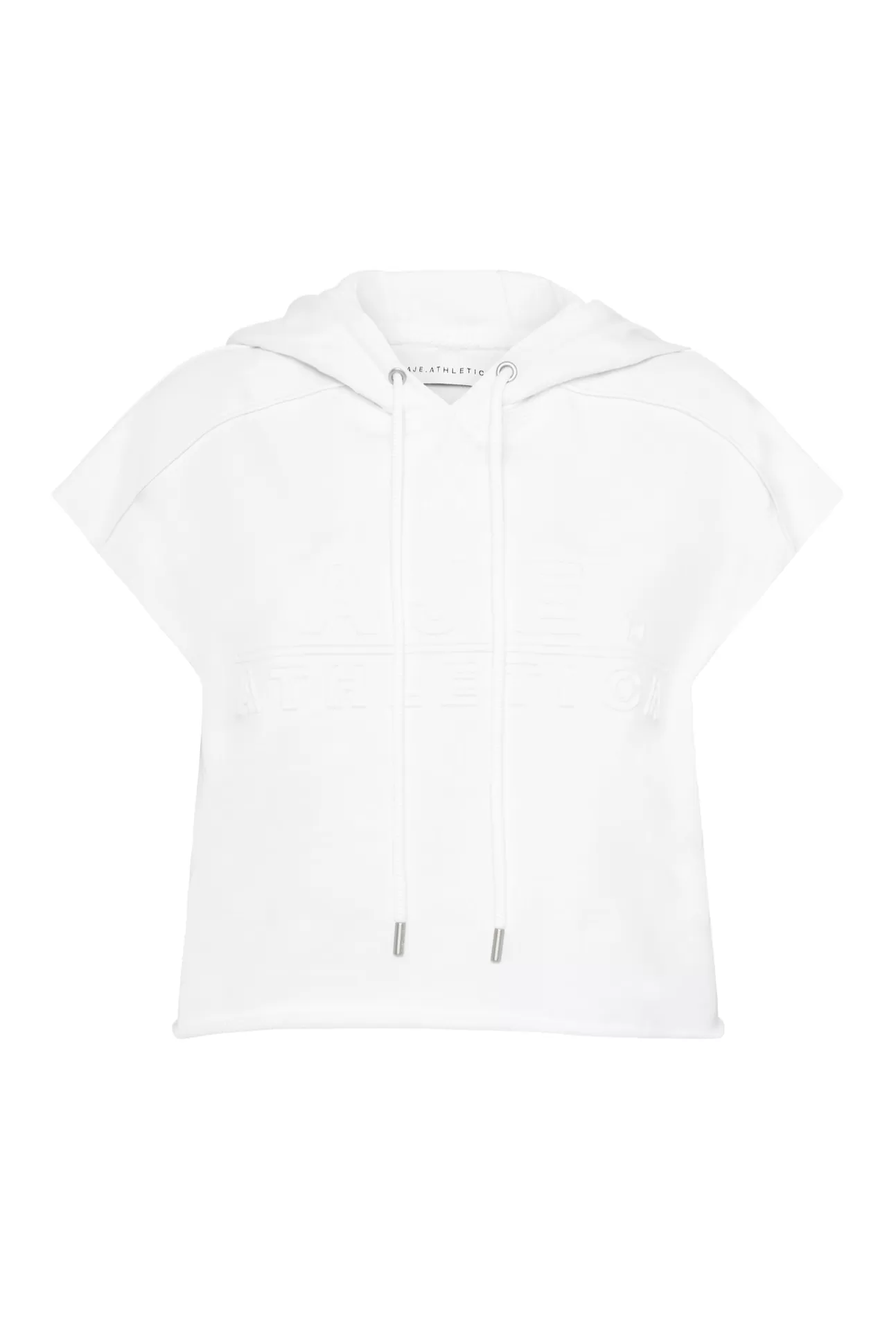 Aje ATHLETICA Embossed Classic Short Sleeve Cropped Hoodie 402 White Best Sale