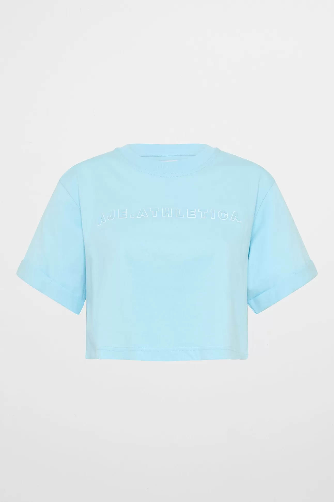 Aje ATHLETICA Embossed Crop Tee 105 Ice Blue/White Outlet