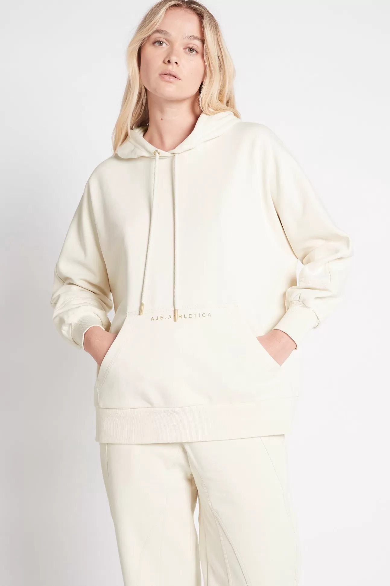 Aje ATHLETICA Essential Hoodie 411 Light Ivory/Gold Fashion