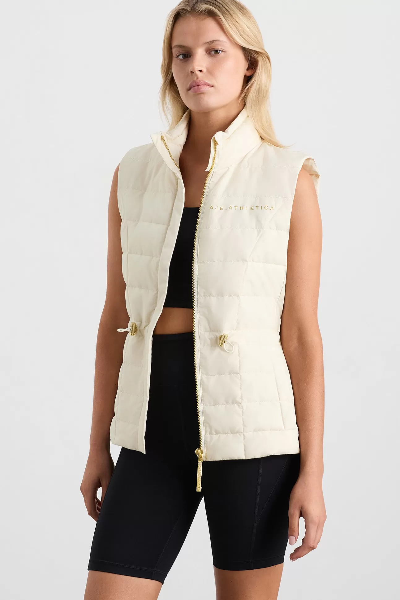 Aje ATHLETICA Essential Puffer Vest 721 Light Ivory Clearance