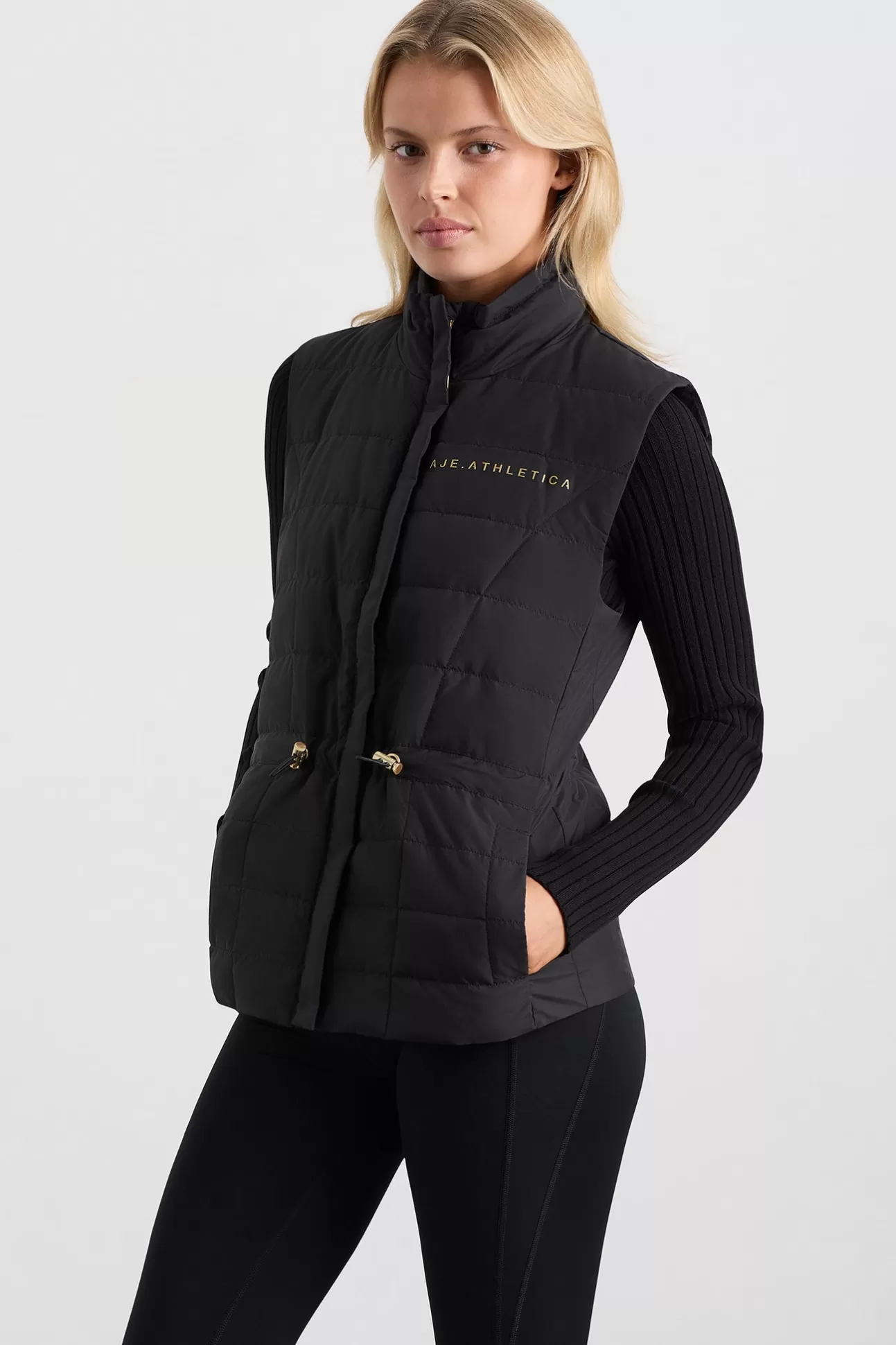 Aje ATHLETICA Essential Puffer Vest 721 Black Cheap