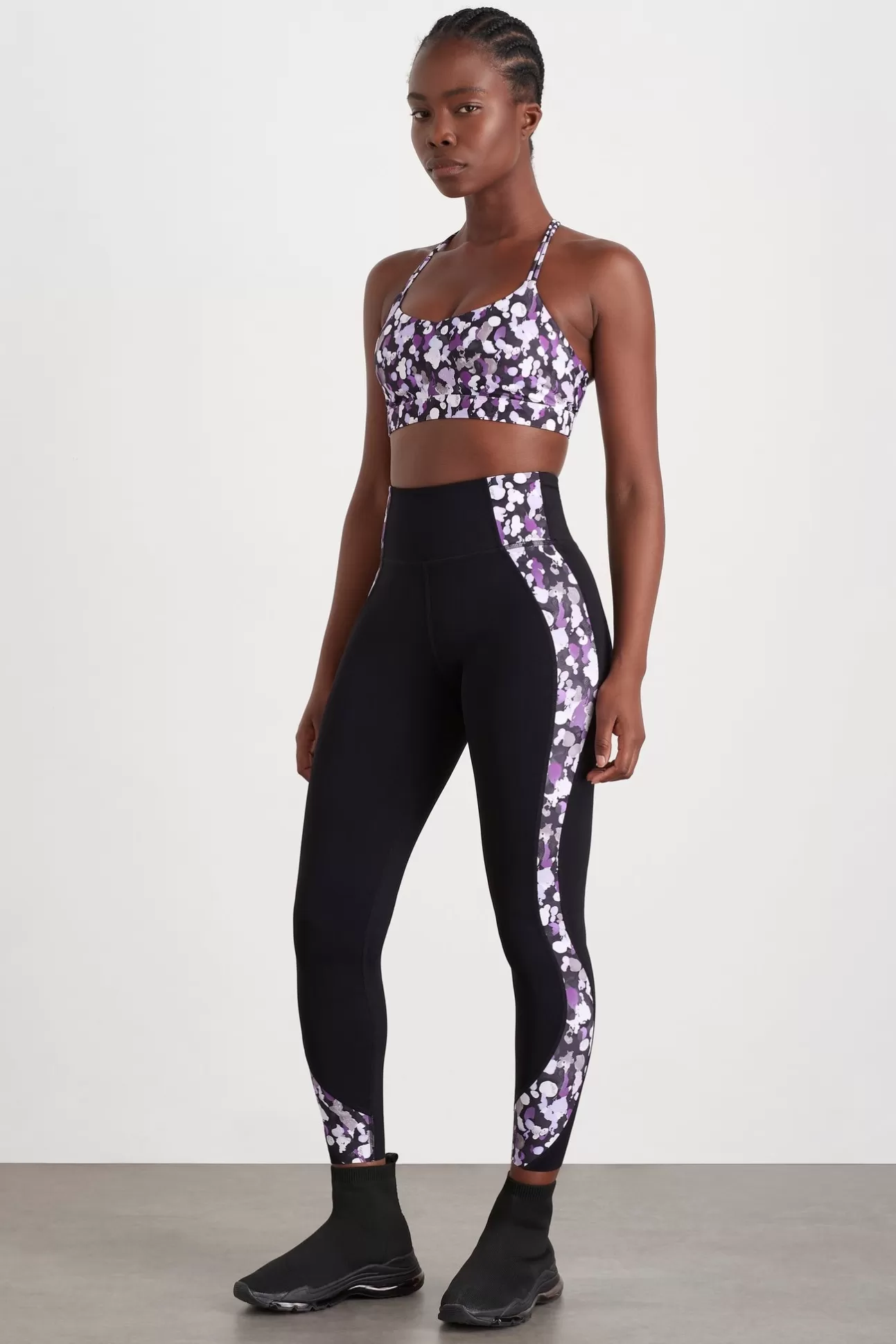 Aje ATHLETICA Full Length Contour Legging 231 Black/Lavender Ptd Freefrm Hot