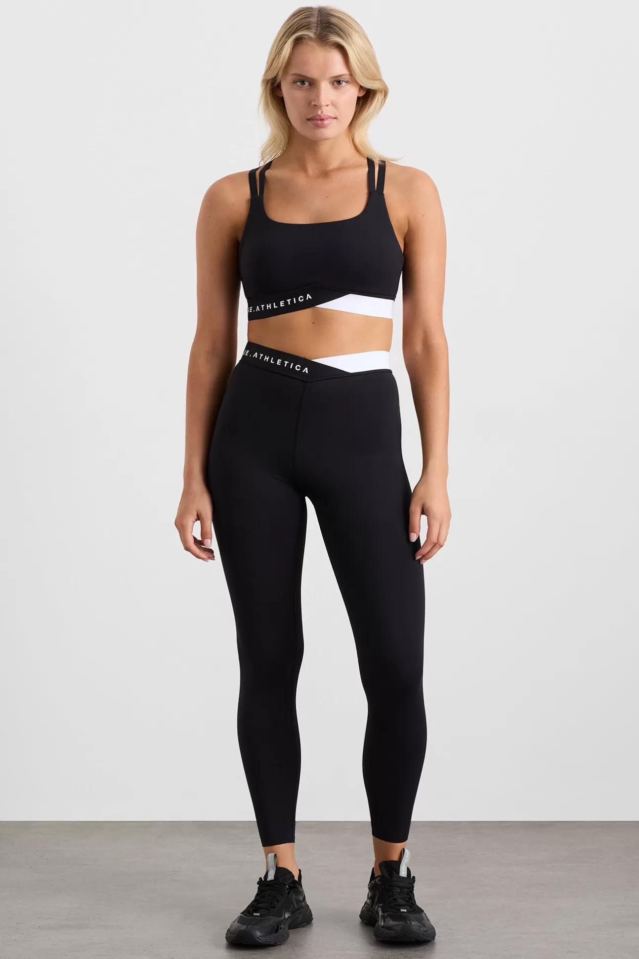 Aje ATHLETICA Full Length Cross Leggings 249 Black/White Discount