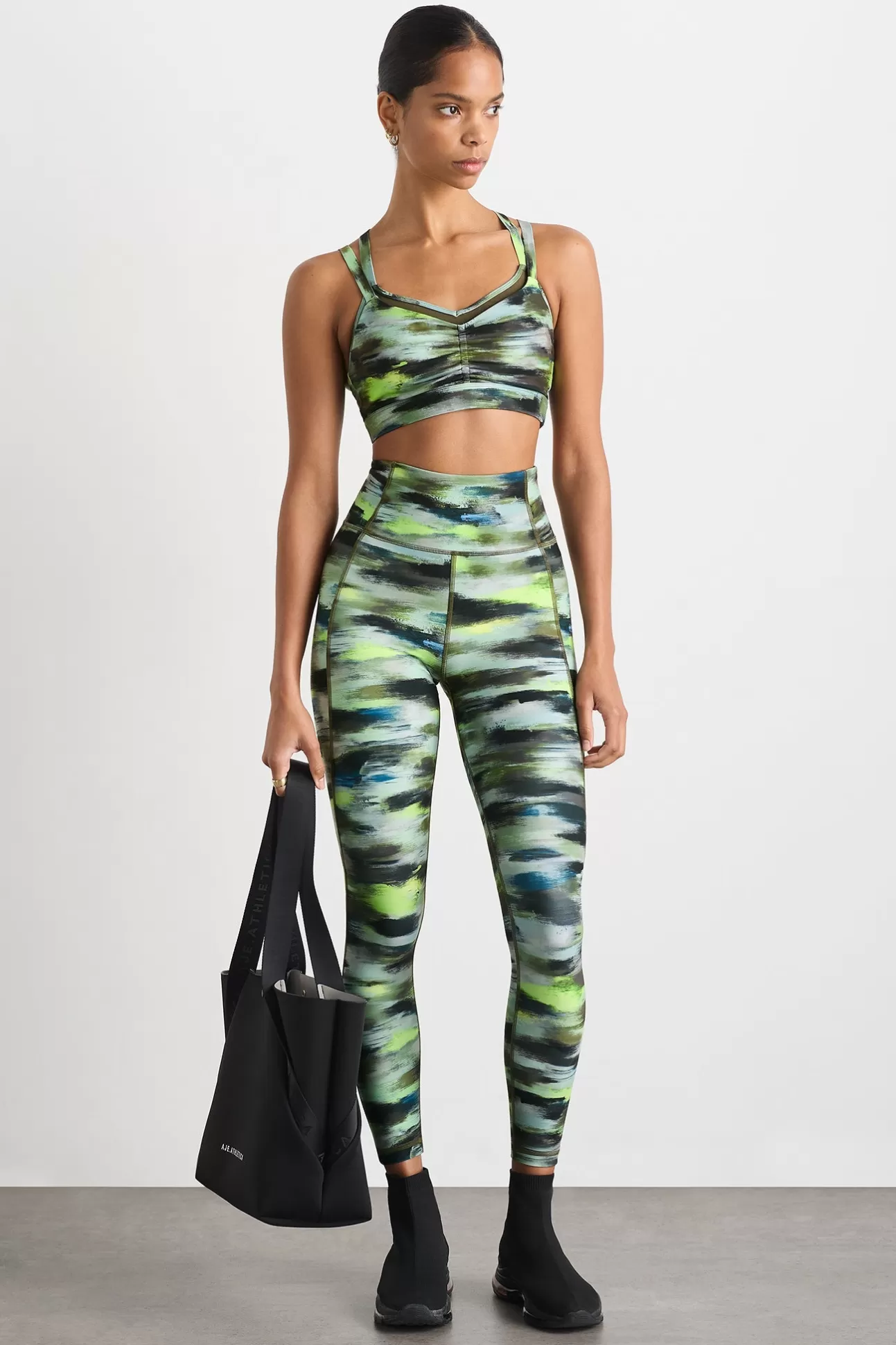 Aje ATHLETICA High Rise 7/8 Legging 203 Khaki Brushstroke Sale