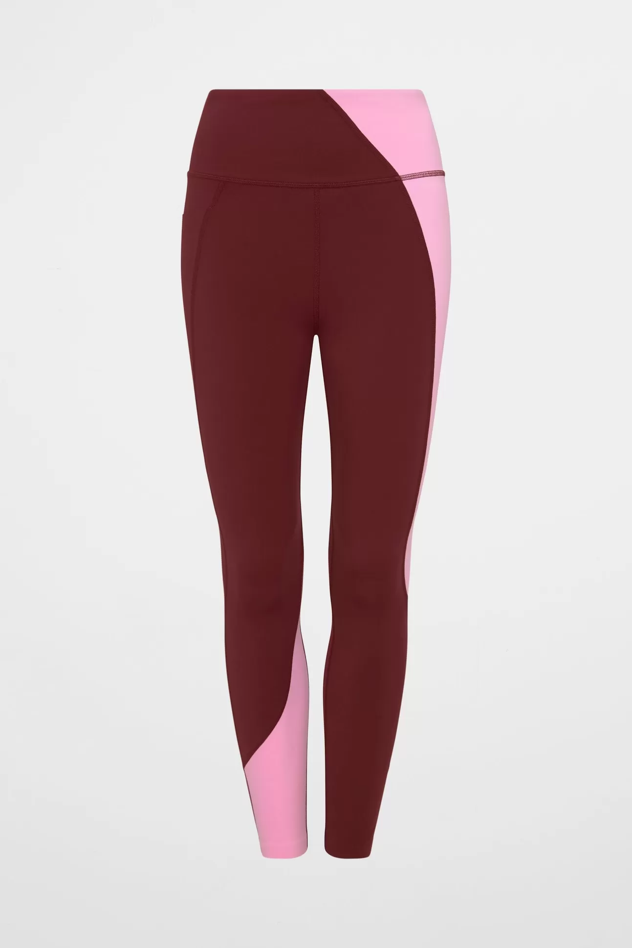 Aje ATHLETICA High Rise Colour Block 7/8 Legging 226 Burnt Burgundy/Bonbon Pink Fashion