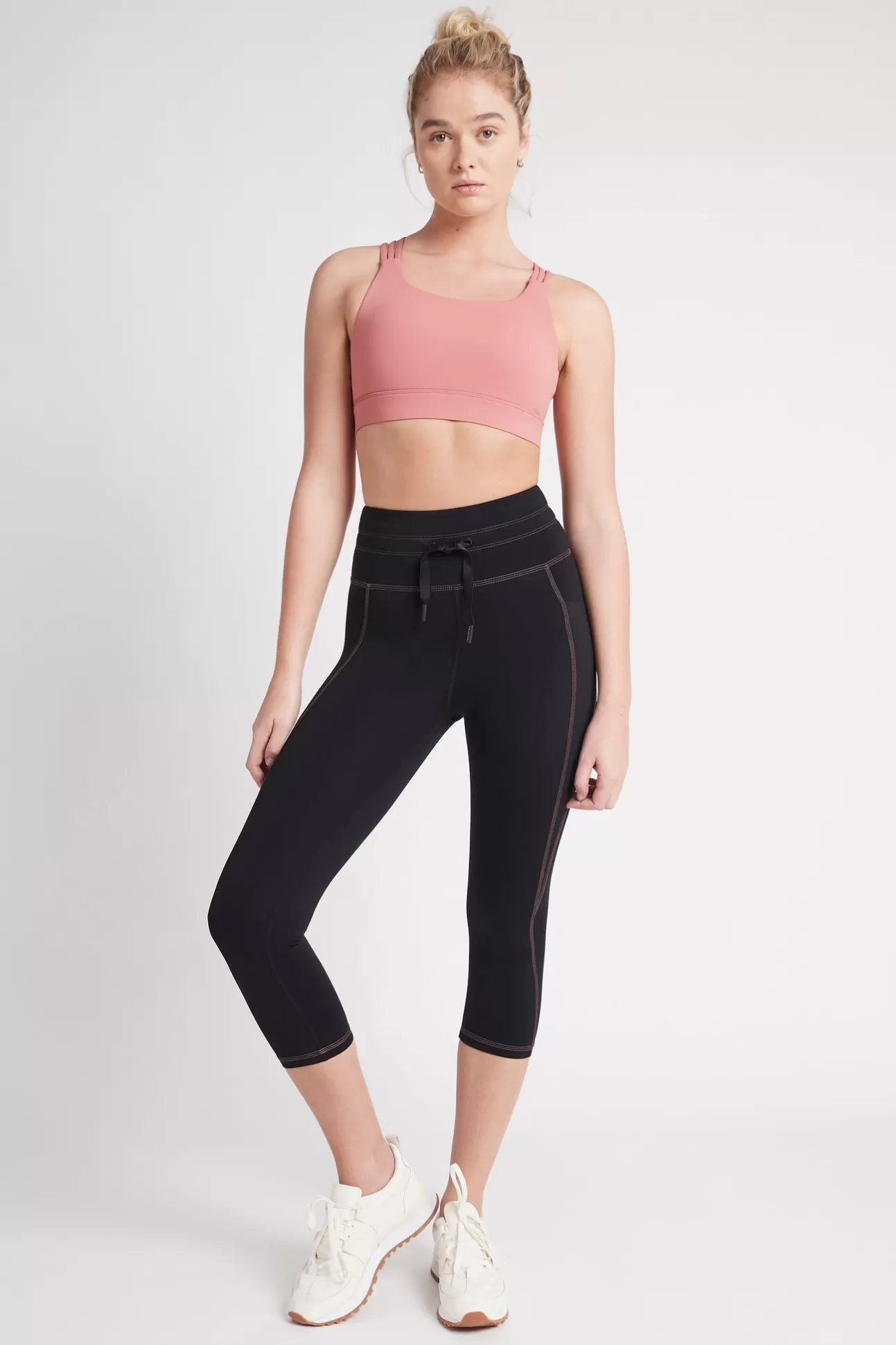 Aje ATHLETICA High Rise Contrast 3/4 Leggings 207 Black/Rose Pink Sale