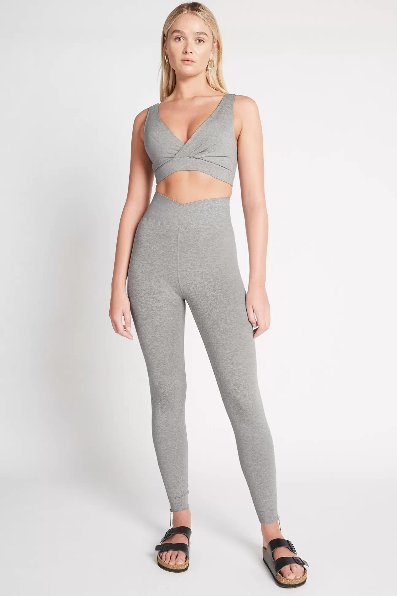 Aje ATHLETICA High Rise Crossover 7/8 Zip Legging 214 Grey Marle Cheap