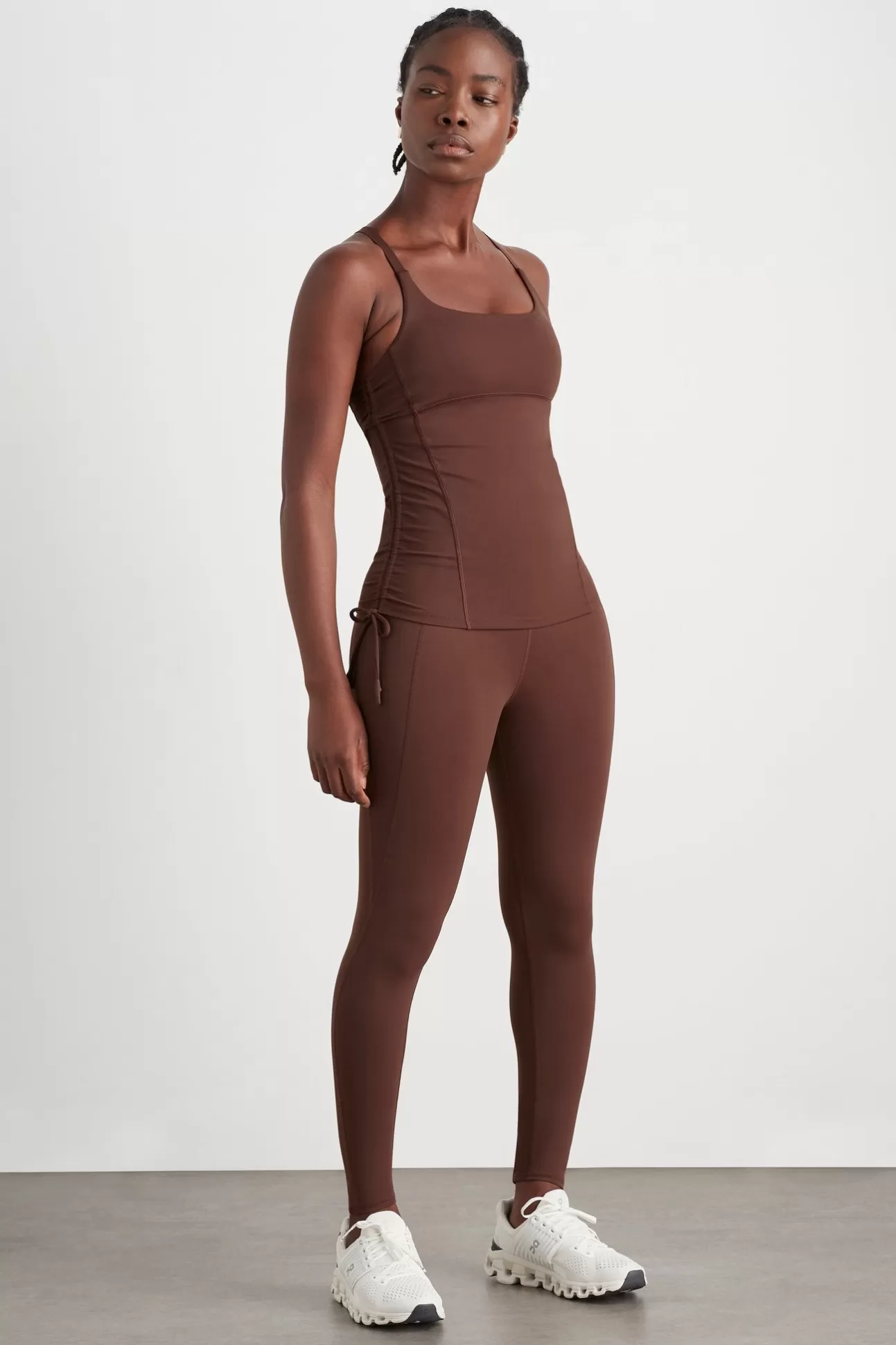 Aje ATHLETICA High Rise Drawstring Full Length Legging 225 Dark Chocolate Best Sale