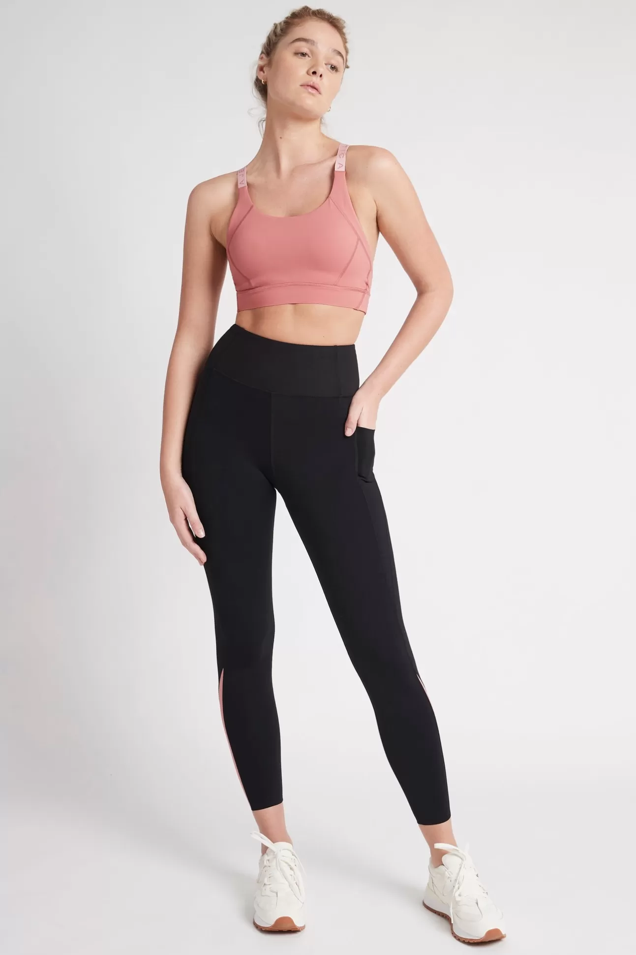 Aje ATHLETICA High Rise Full Length Legging 203 Black/Rose Pink Hot