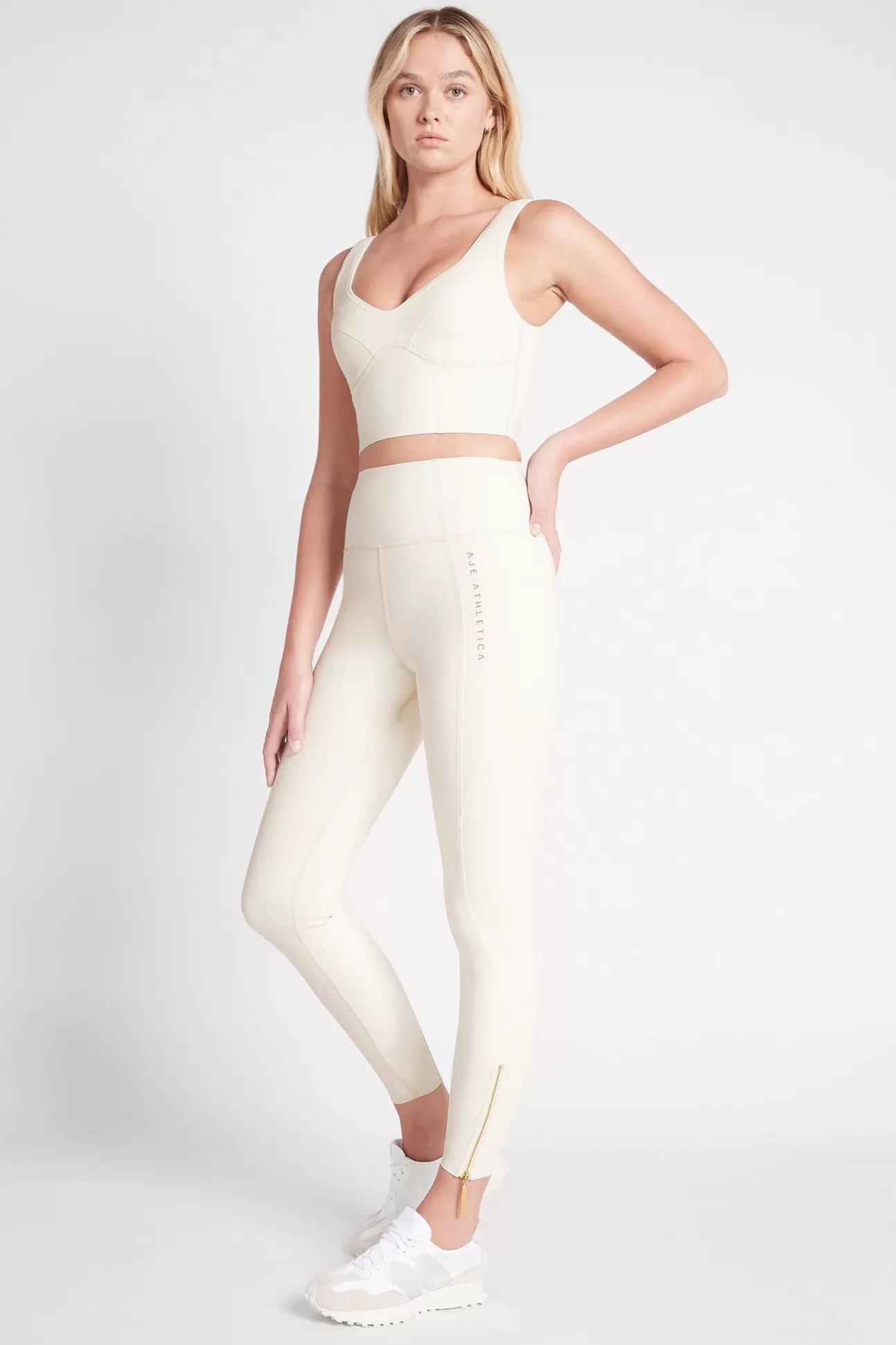 Aje ATHLETICA High Rise Full Length Legging 216 Light Ivory Store