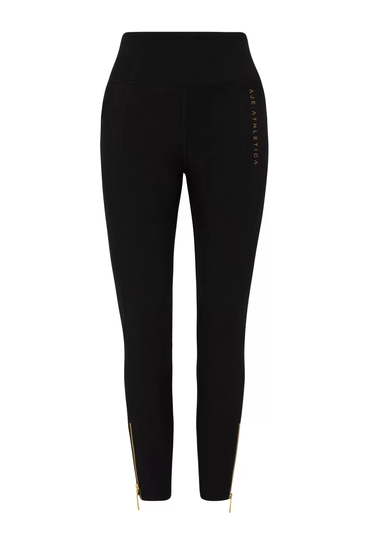 Aje ATHLETICA High Rise Full Length Zip Rib Legging 216 Black/Gold Cheap