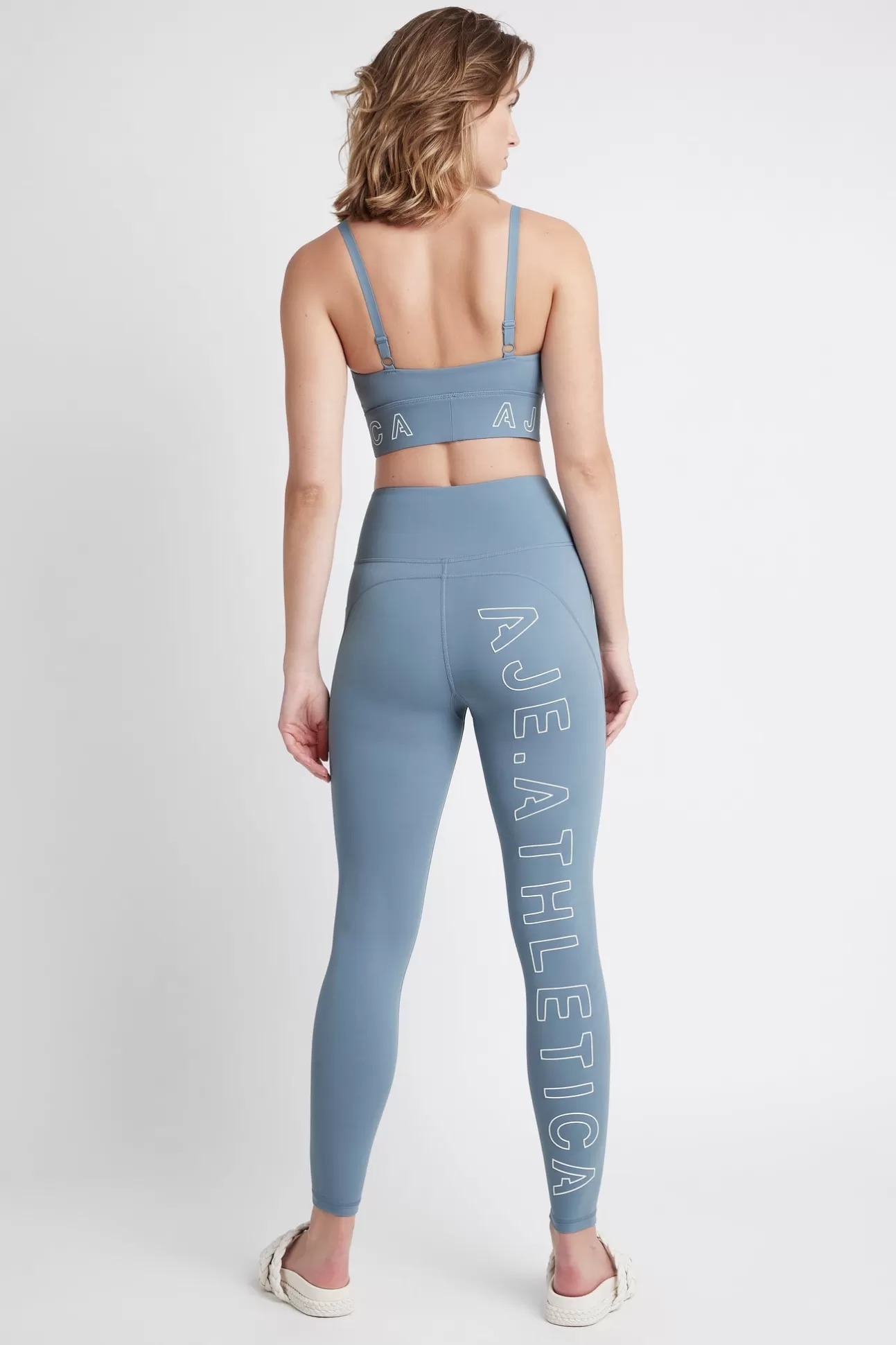 Aje ATHLETICA High Rise Logo Full Length Legging 206 Storm Blue Discount