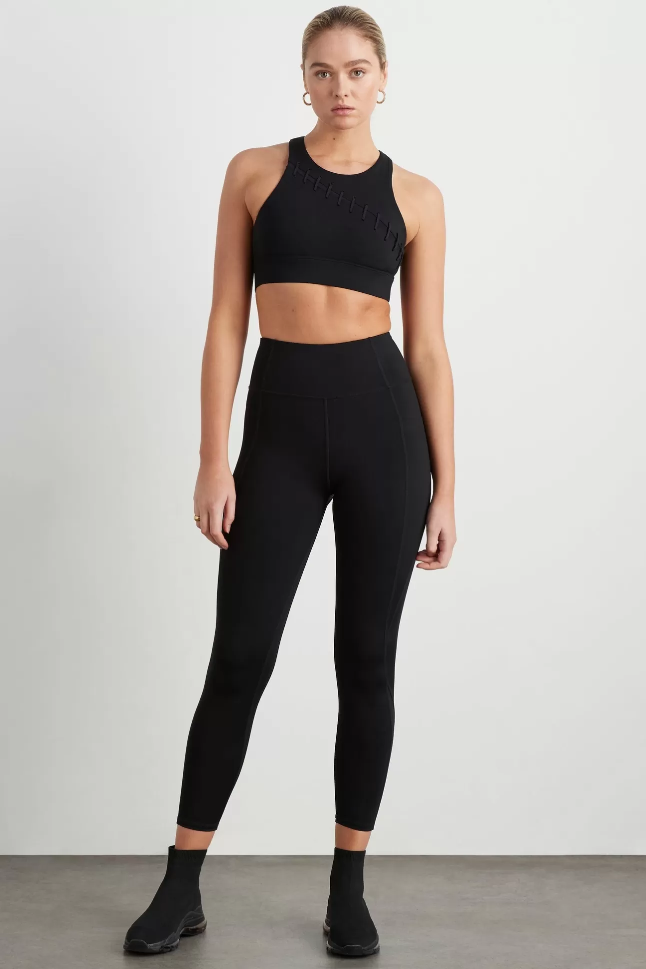 Aje ATHLETICA High Rise Mesh Detail 7/8 Legging 612 Black Flash Sale