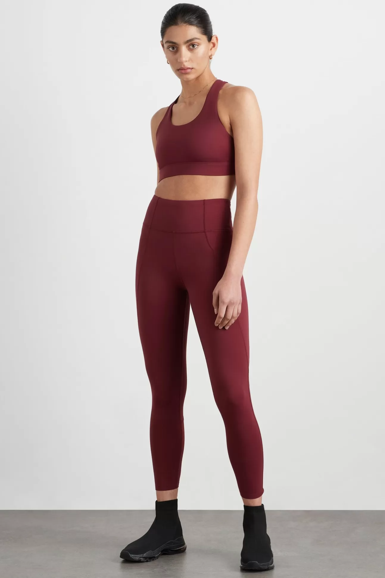 Aje ATHLETICA High Rise Twist 7/8 Legging 223 Burnt Burgundy/Berry Best