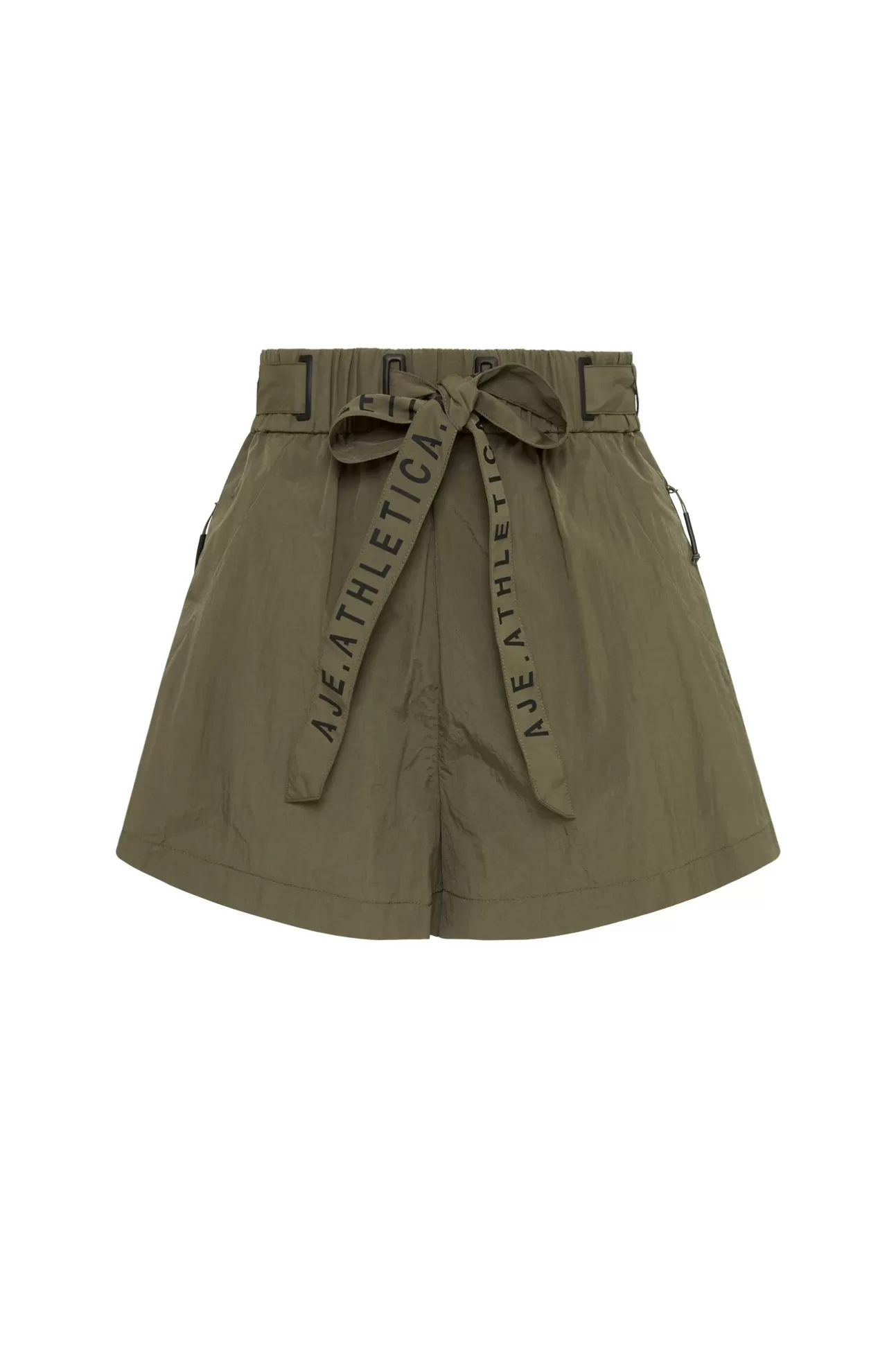 Aje ATHLETICA High Waisted Belted Shorts 608 Khaki Online