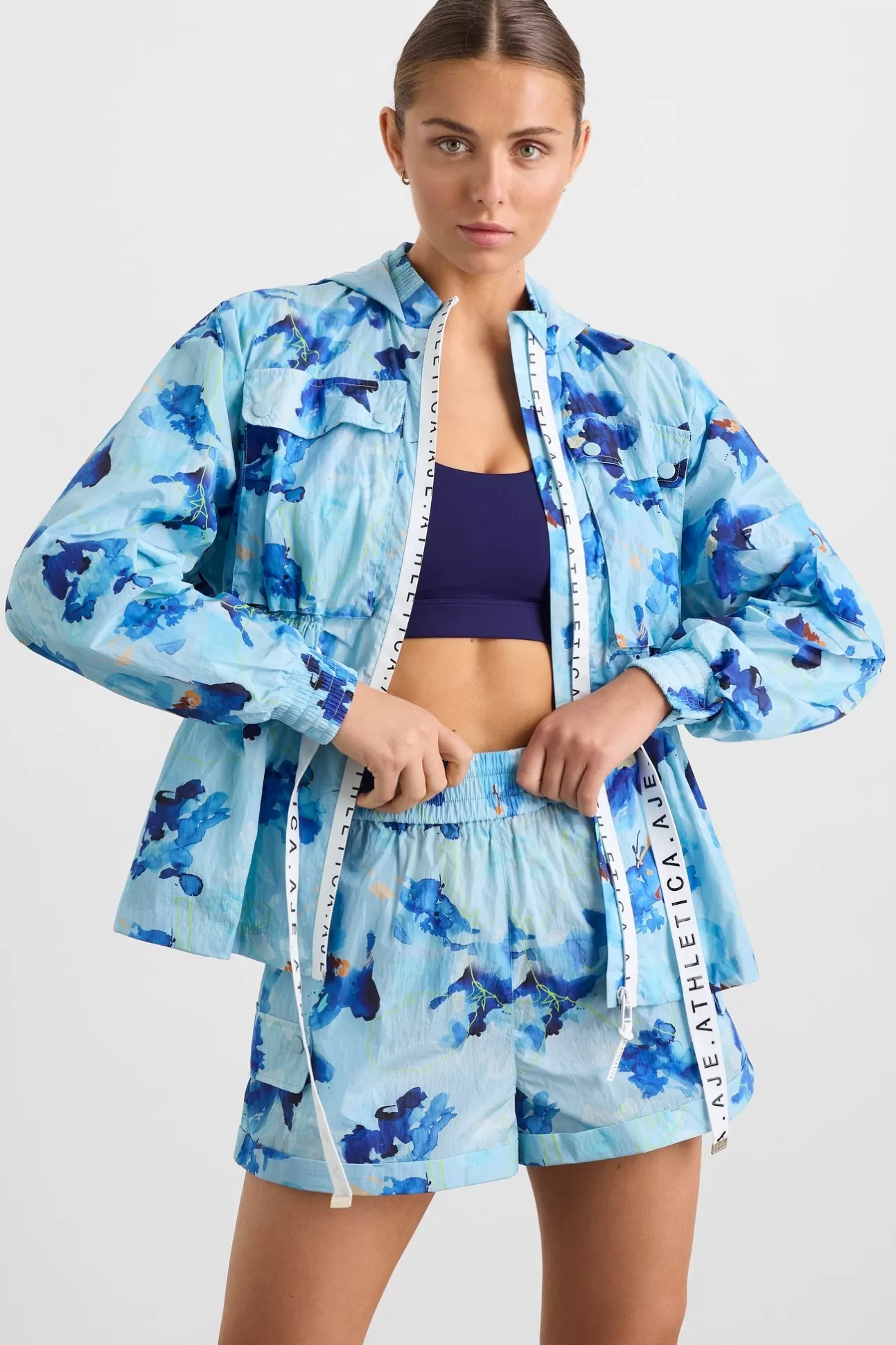 Aje ATHLETICA Hooded Spray Jacket 734 Expressive Floral Cheap