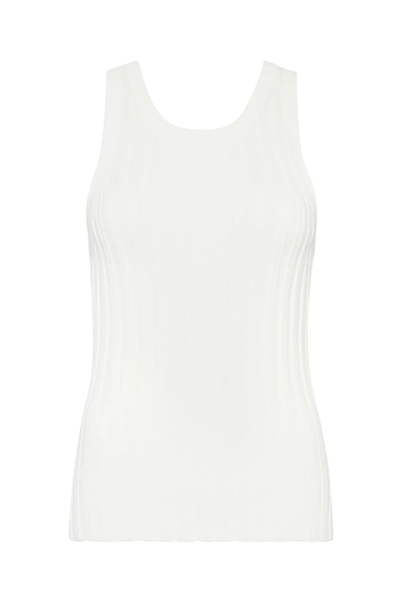 Aje ATHLETICA Hydra Racer Knit Ribbed Top Ivory Clearance