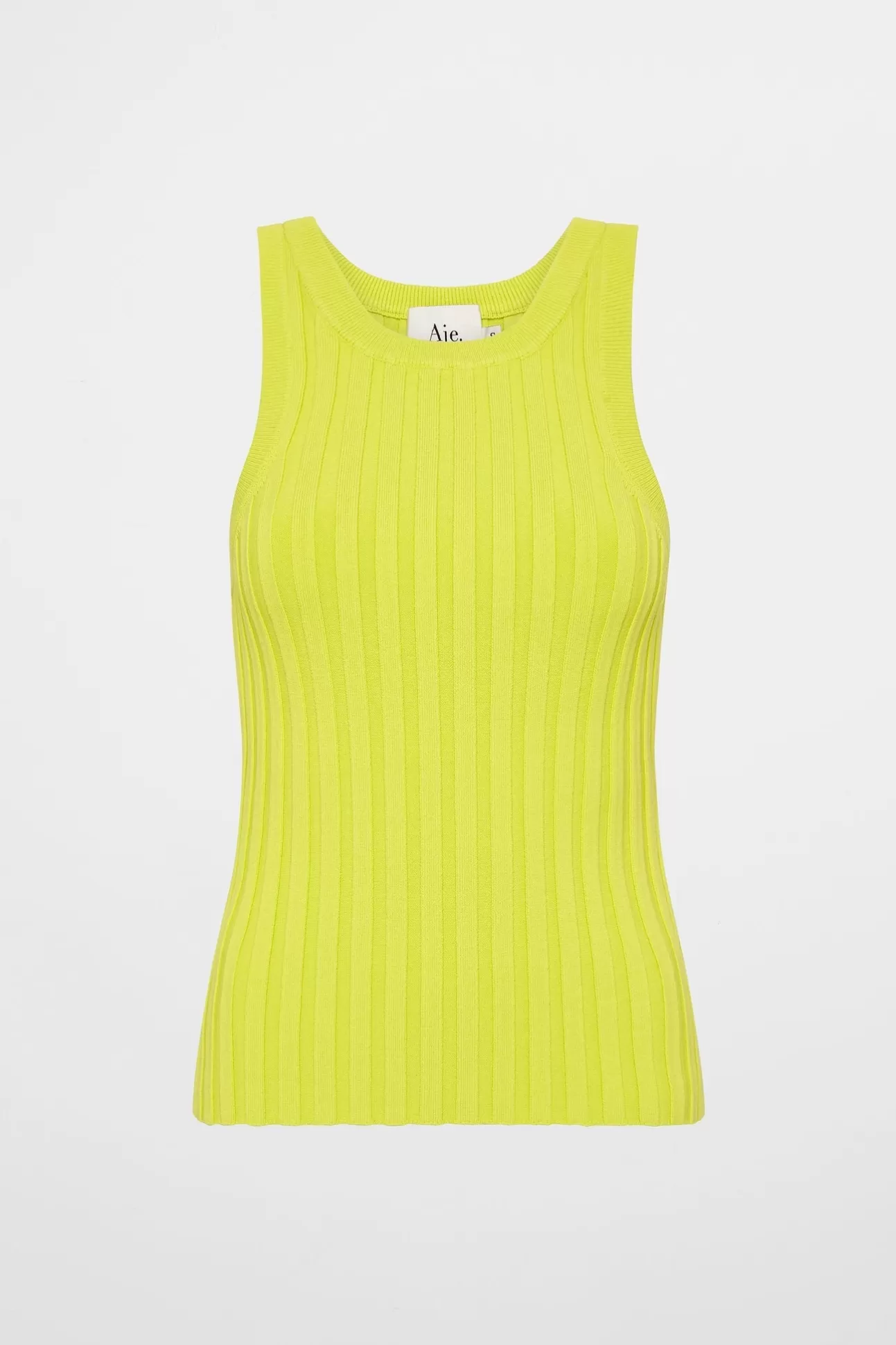 Aje ATHLETICA Hydra Racer Knit Ribbed Top Citrus Yellow Sale