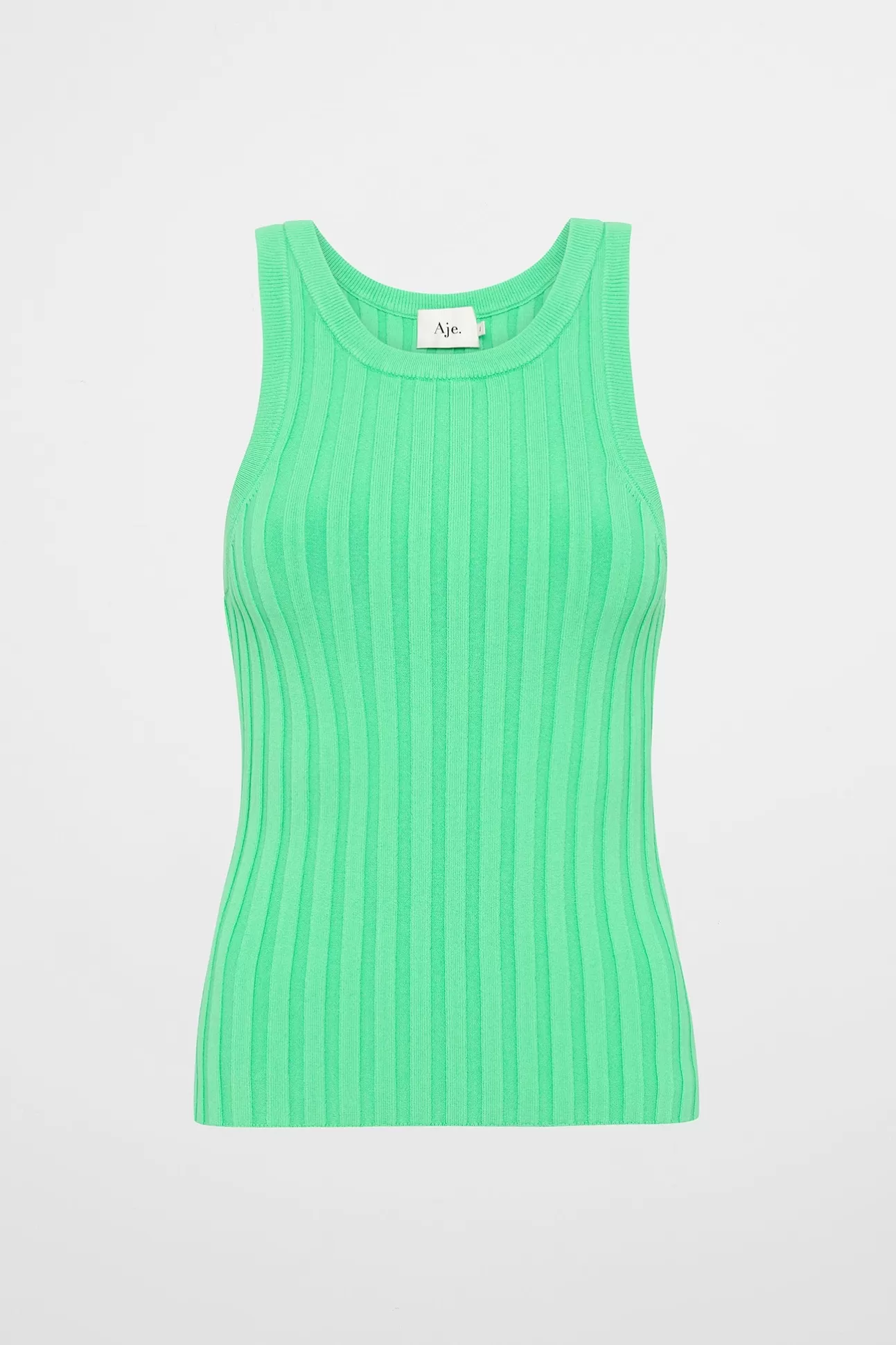 Aje ATHLETICA Hydra Racer Knit Ribbed Top Marine Green Store