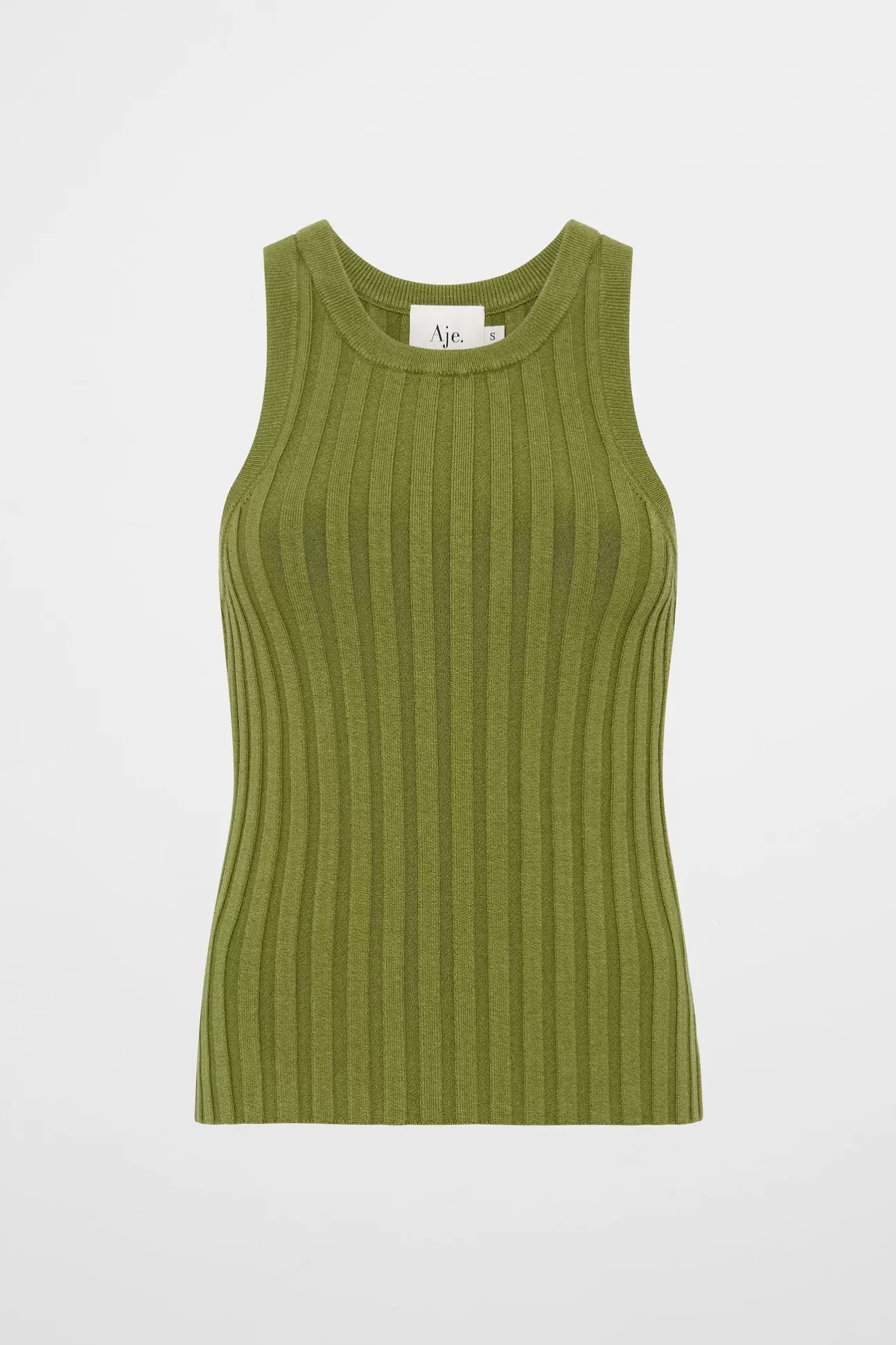 Aje ATHLETICA Hydra Racer Knit Ribbed Top Evergreen Best Sale