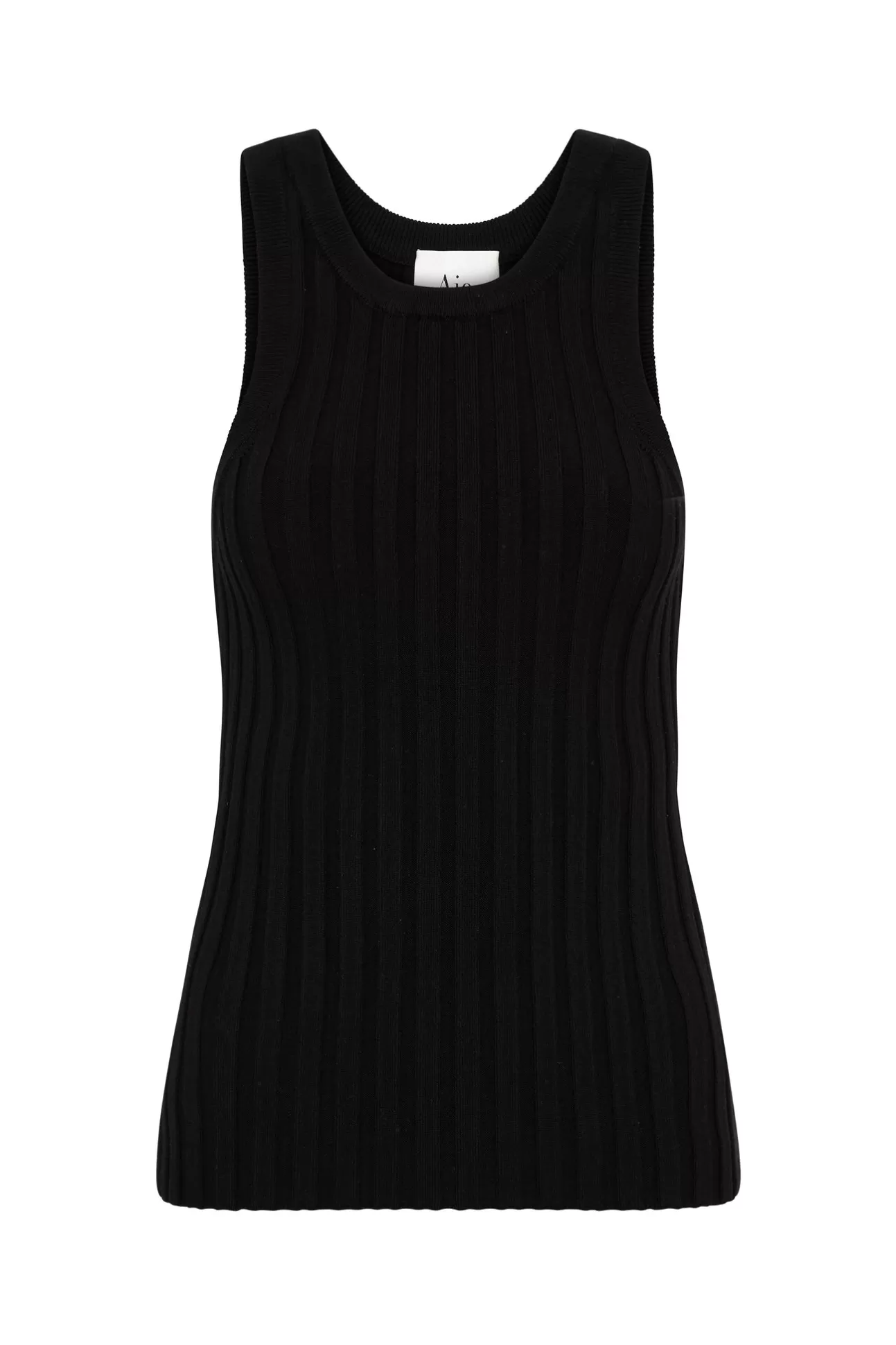 Aje ATHLETICA Hydra Racer Knit Ribbed Top Black Hot