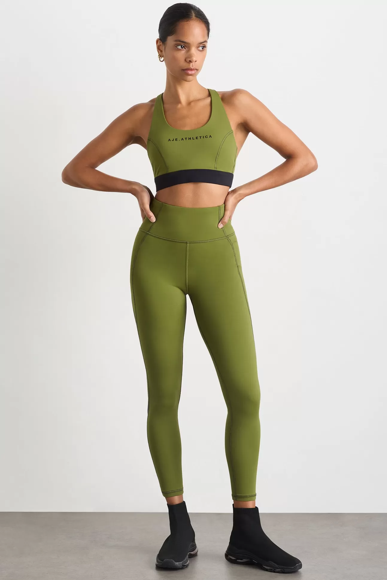 Aje ATHLETICA Inset Full Length Legging 250 Evergreen Black Outlet