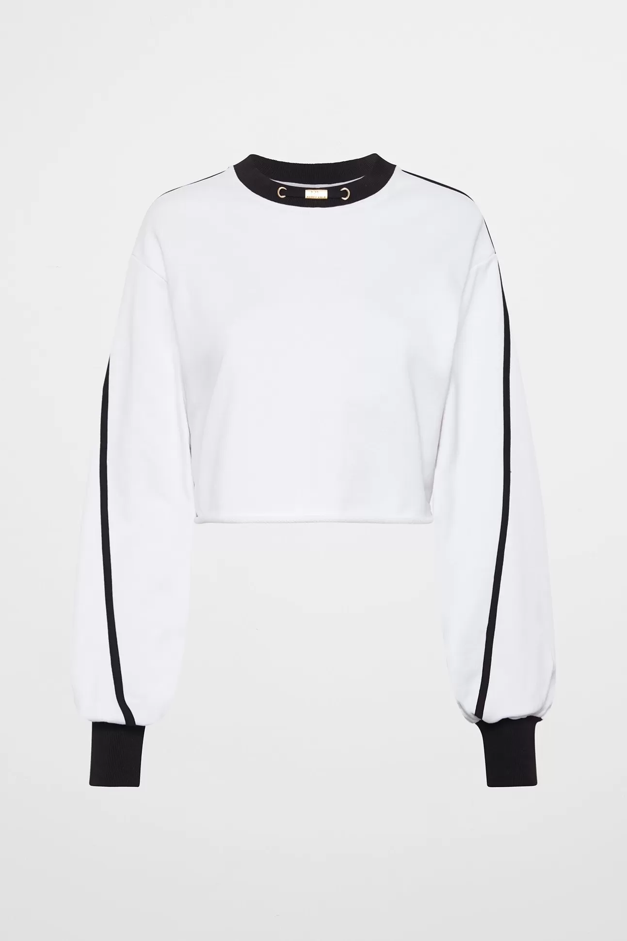 Aje ATHLETICA Interlock Crop Sweater 413 White/Black Fashion