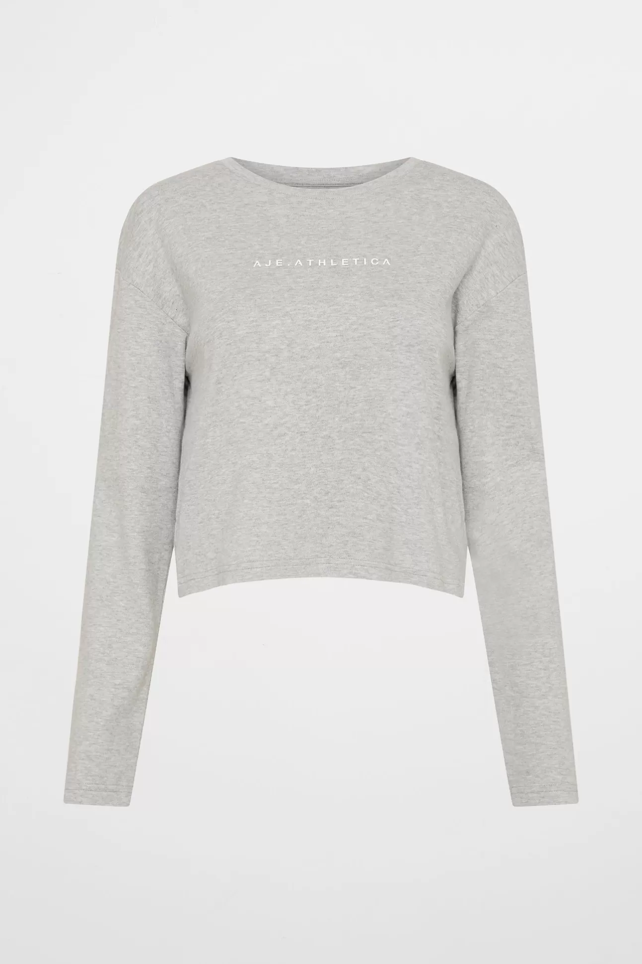 Aje ATHLETICA Keyhole Drawstring Long Sleeve Tee 149 Grey Marle Outlet