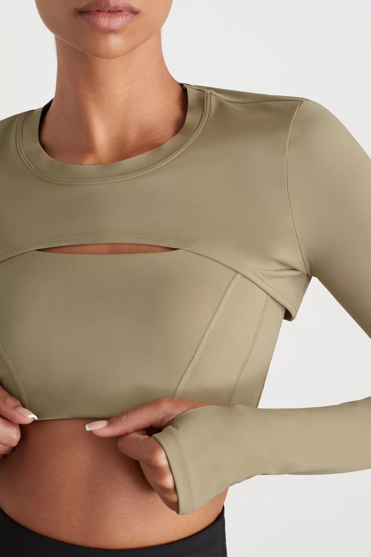 Aje ATHLETICA Layered Crop Set 356 Soft Khaki Fashion