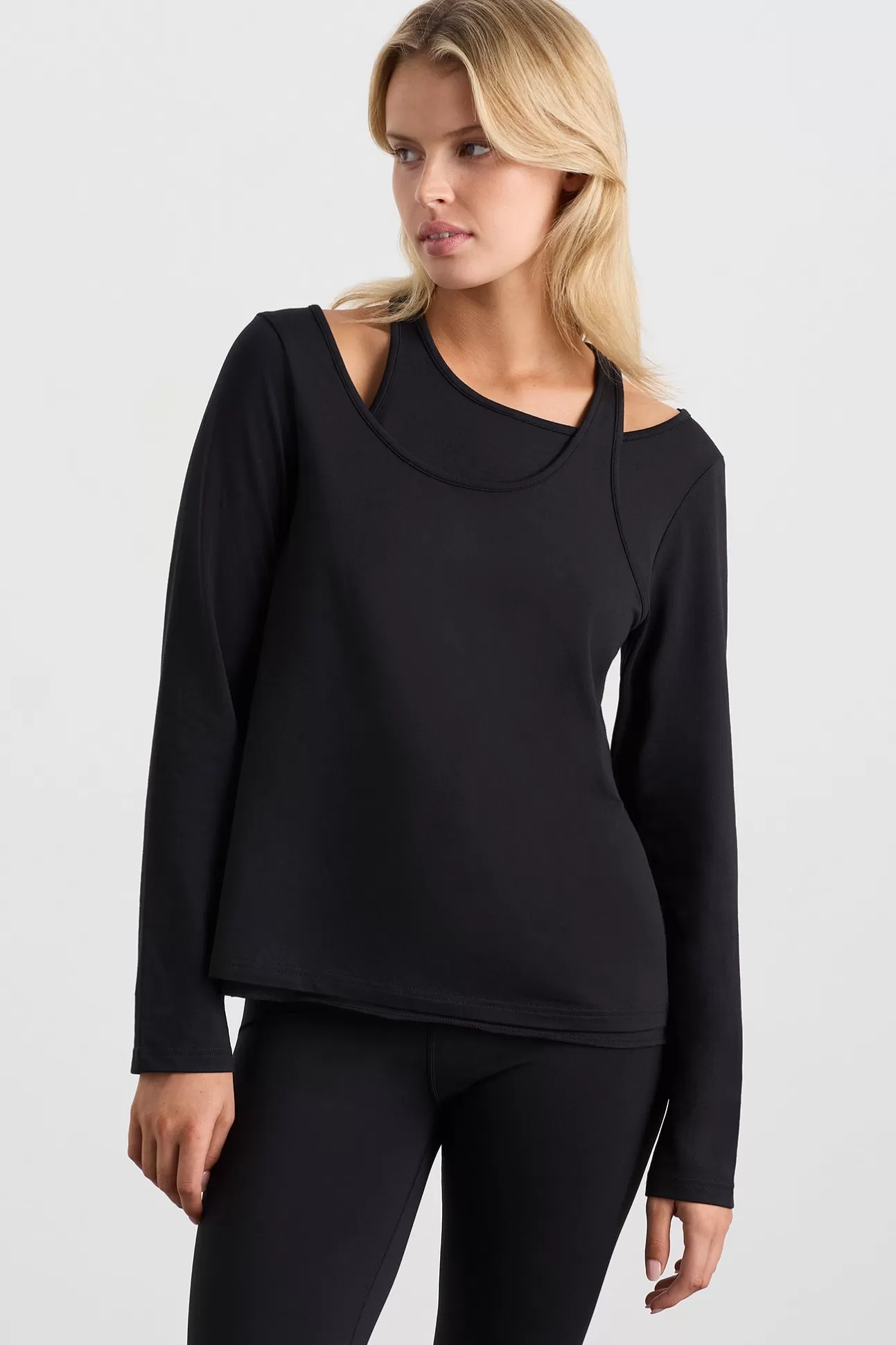 Aje ATHLETICA Layered Long Sleeve Top 157 Black Shop