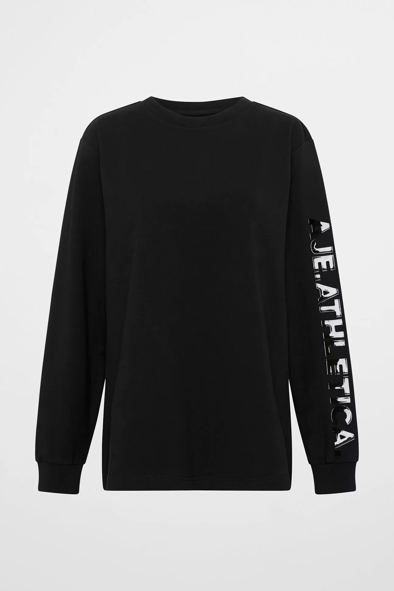 Aje ATHLETICA Light Weight Logo Crew Jumper 127 Black Fashion