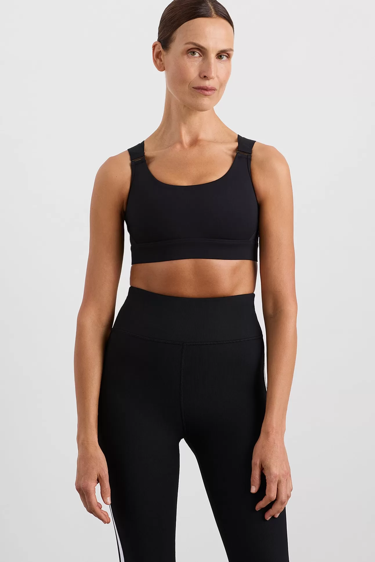 Aje ATHLETICA Logo Crossback Sports Bra 395 Black Fashion